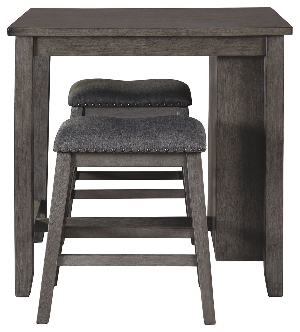 Caitbrook Gray 3-Piece Counter Height Dining Table Set