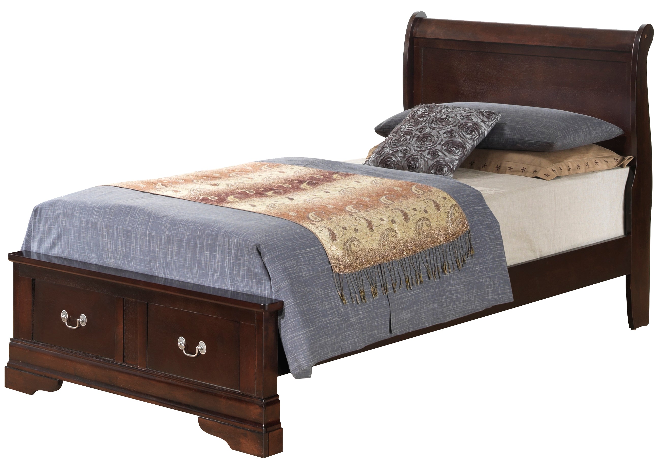 Louis Phillipe Twin Storage Bed G3125D-TSB2 - Cappuccino Finish
