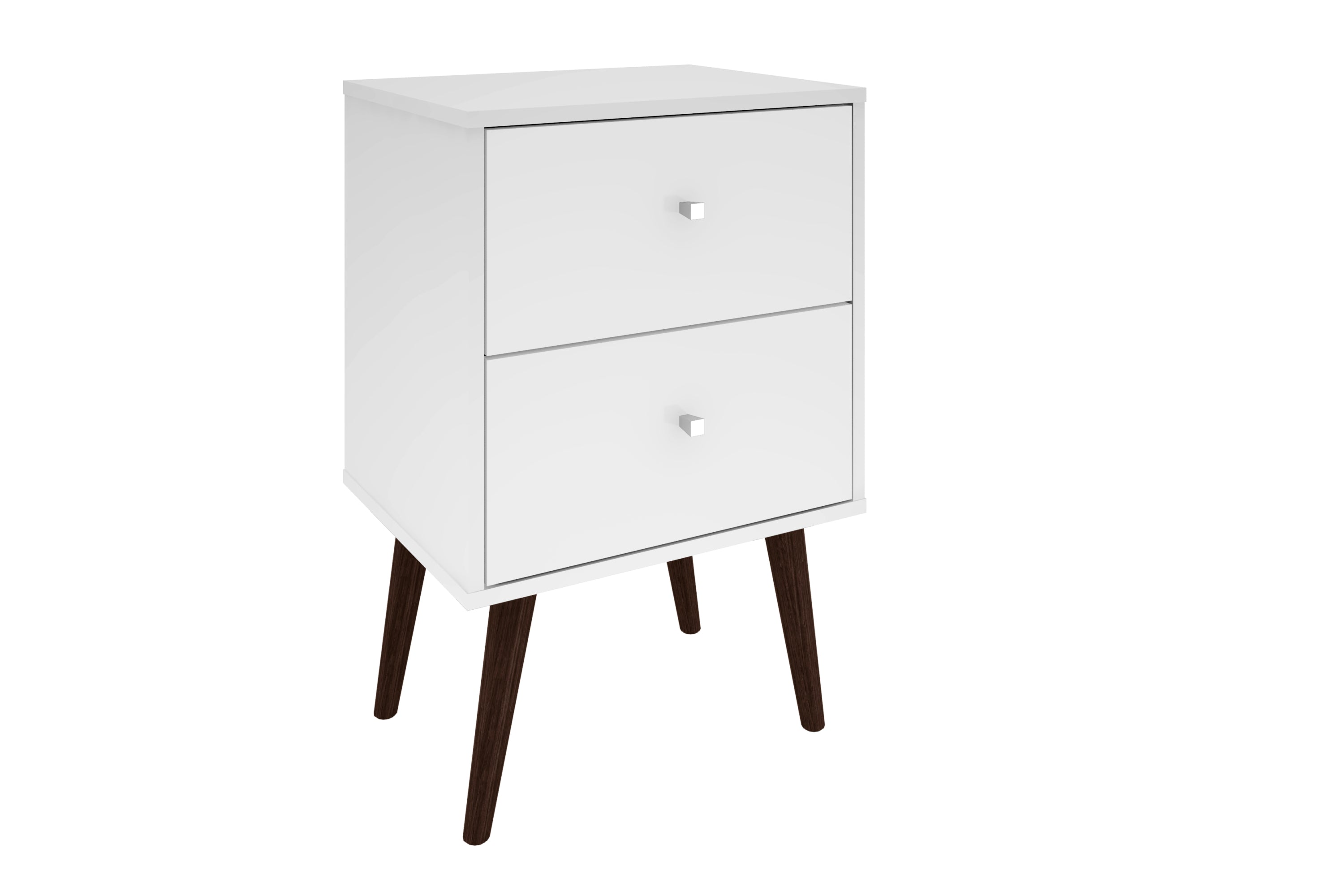 Liberty 18" White 2-Drawer Nightstand - Modern Bedroom Storage