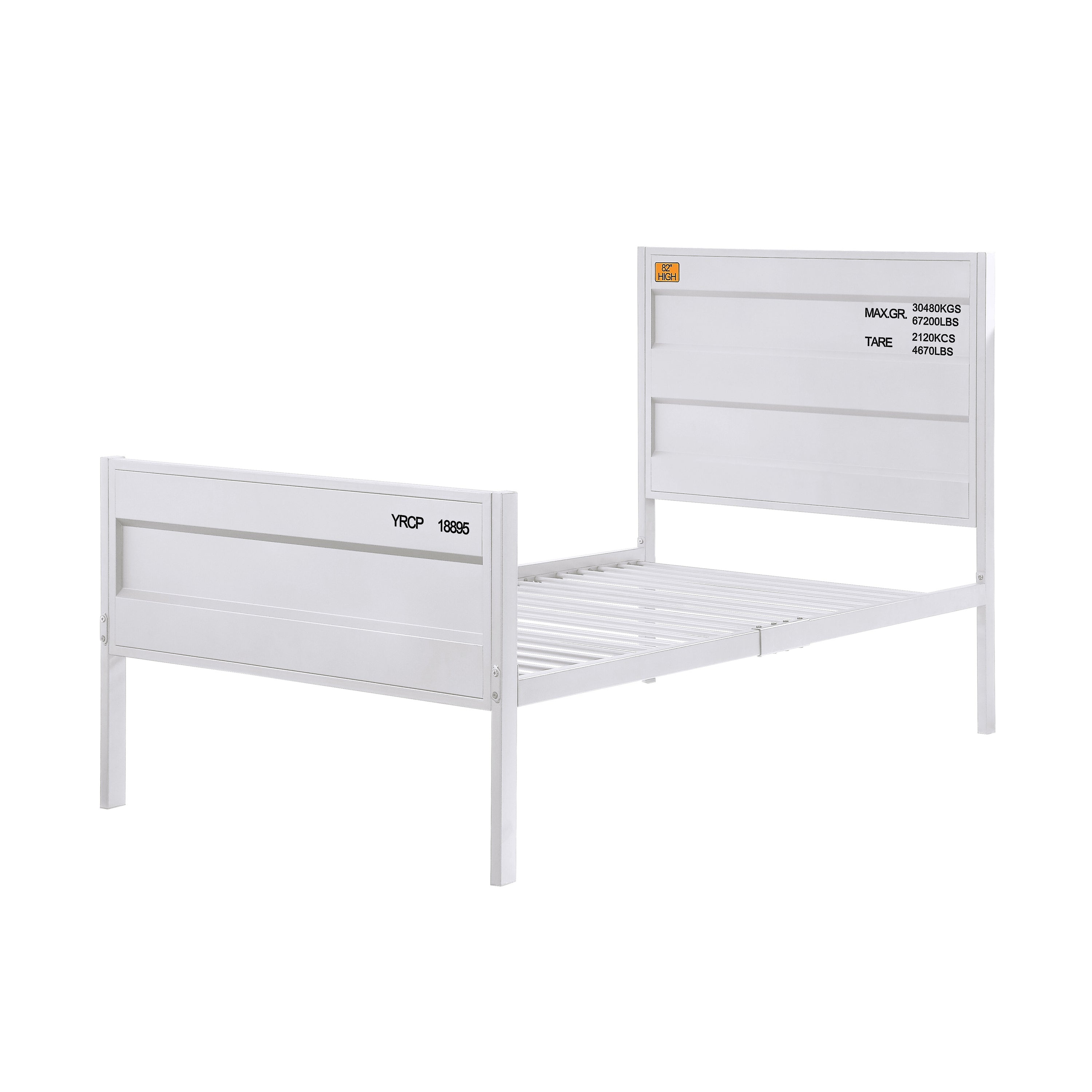 White Twin Platform Bed Frame - Modern & Durable Design