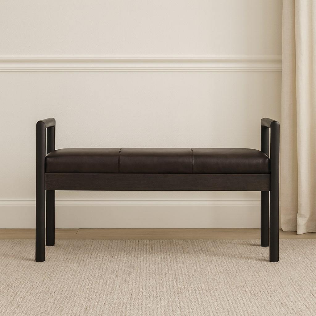 Solid Wood Gridline Bench: Durable, Stylish Seating for Home