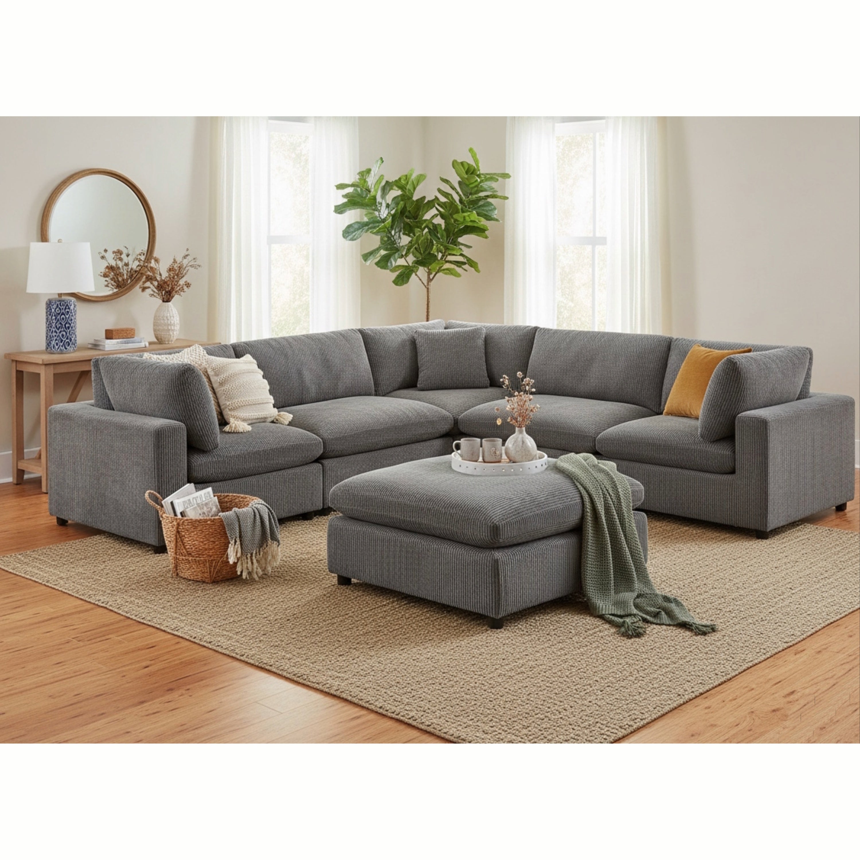 Chelsea Modular 6-Piece Sectional - Charcoal Sofa