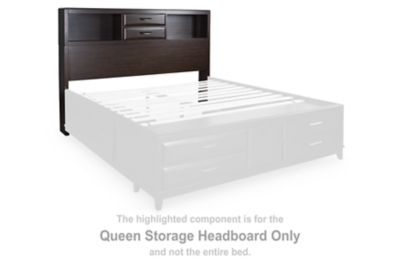 Vanmore - Queen Storage Headboard - Dark Brown