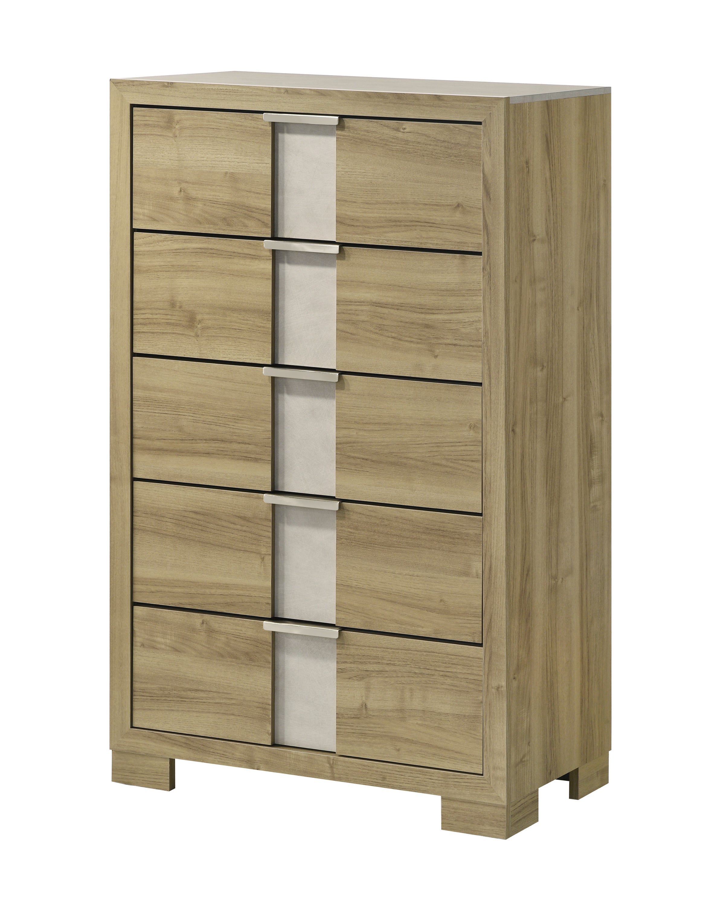 Driftwood Tall Chest - 5 Drawer Wooden Bedroom Furniture