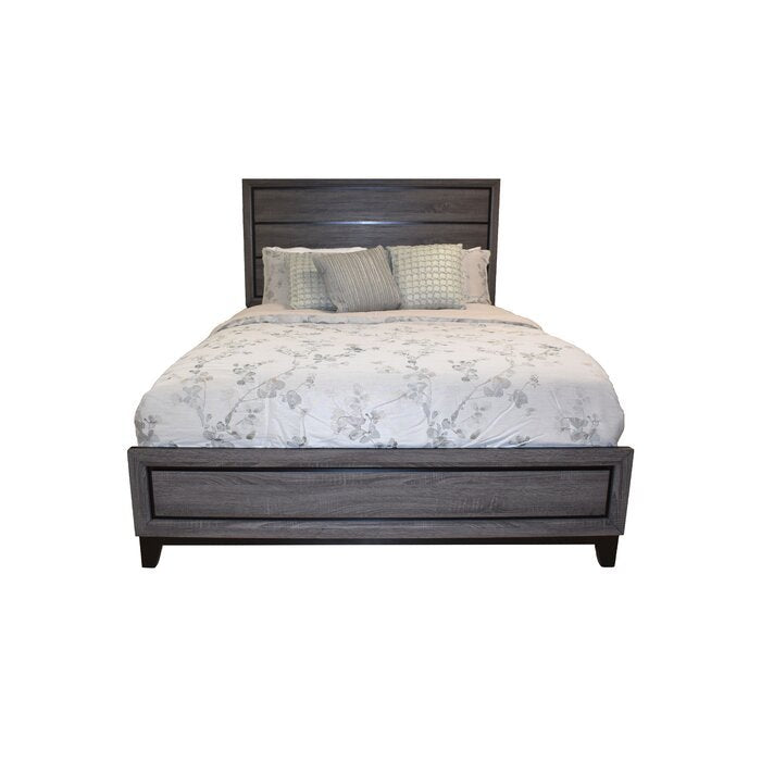 Modern Queen Gray Wood Bed Frame
