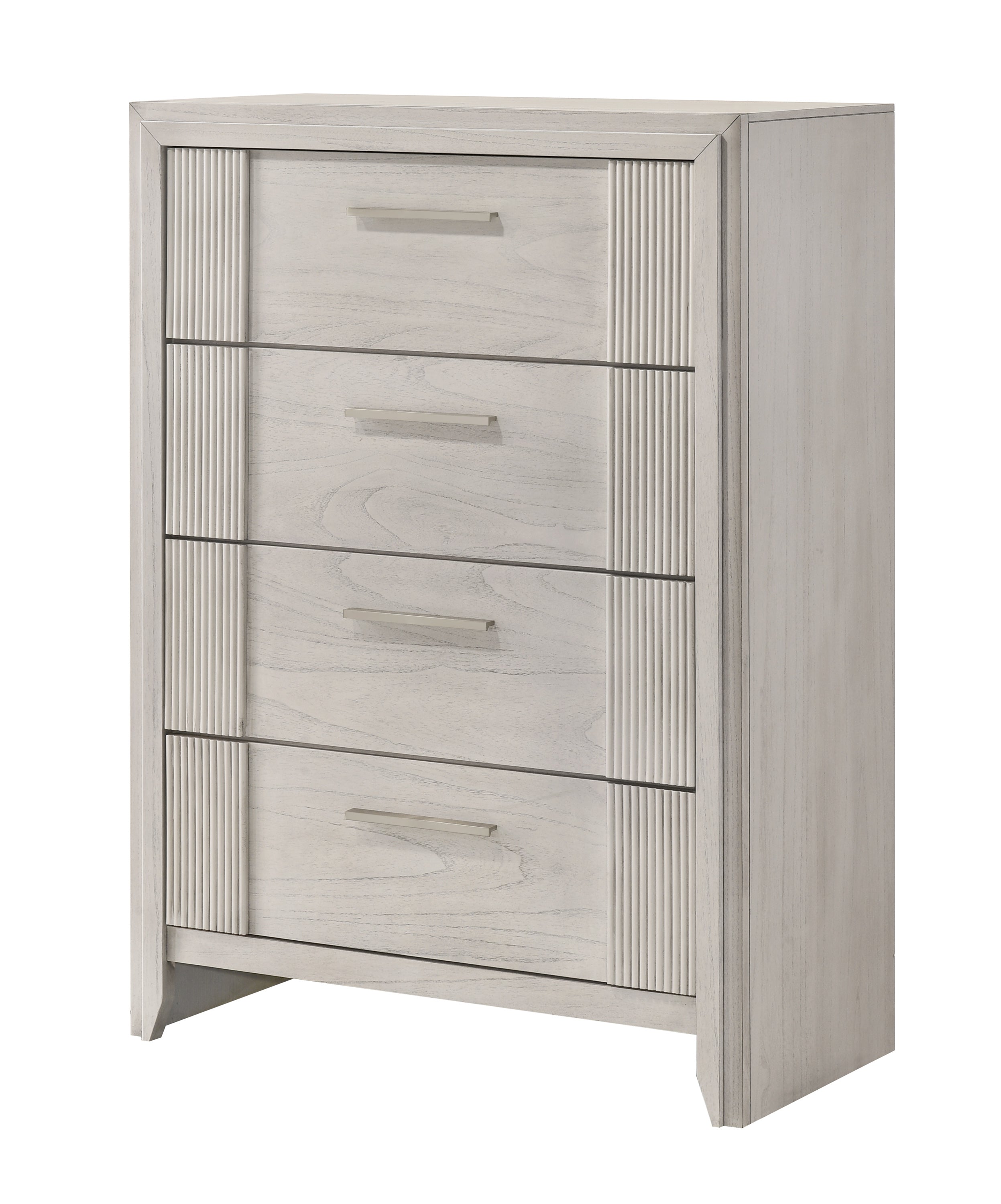 Contemporary Mist White 4-Drawer Tall Wooden Storage Chest
