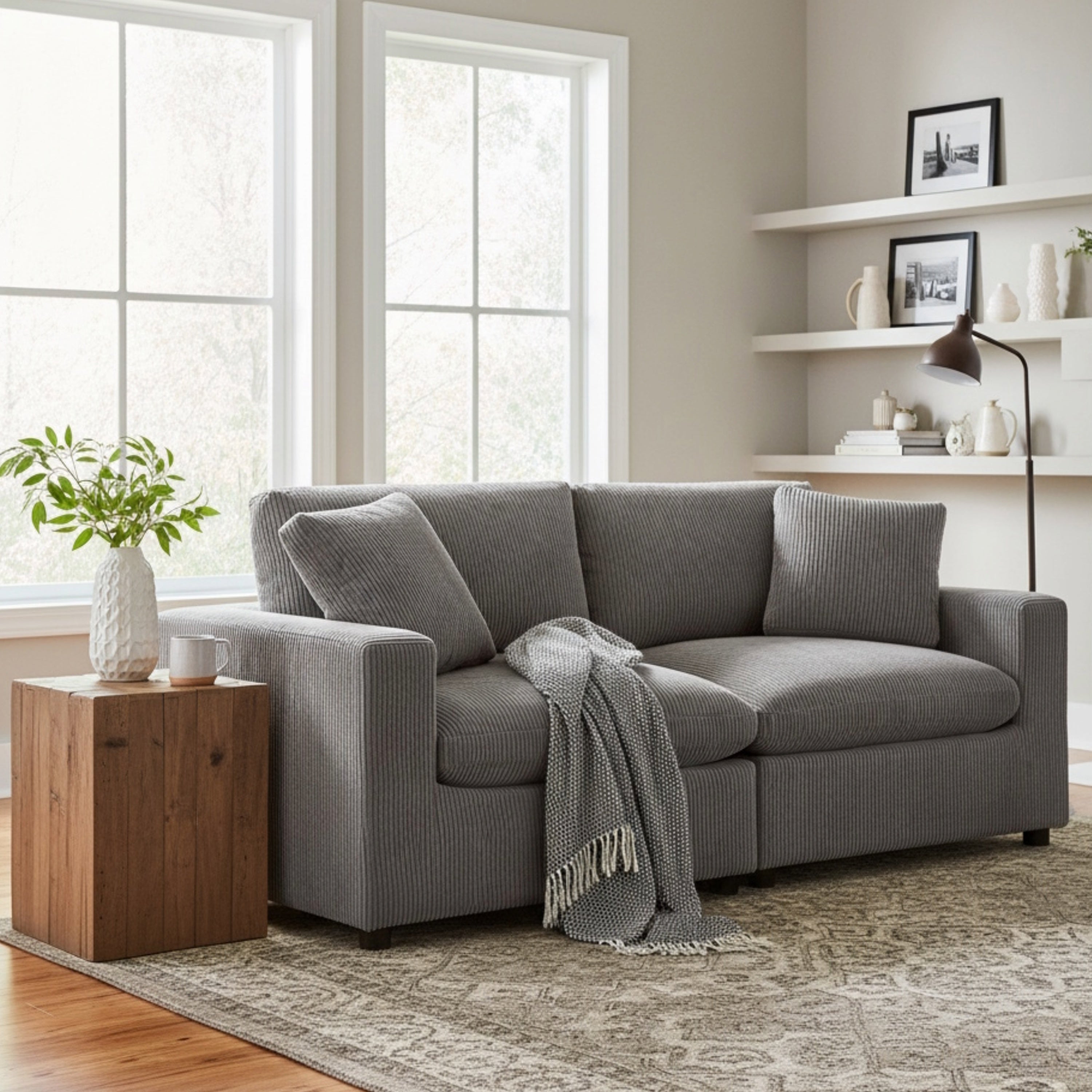 Charcoal Chelsea Modular 2-Piece Sofa