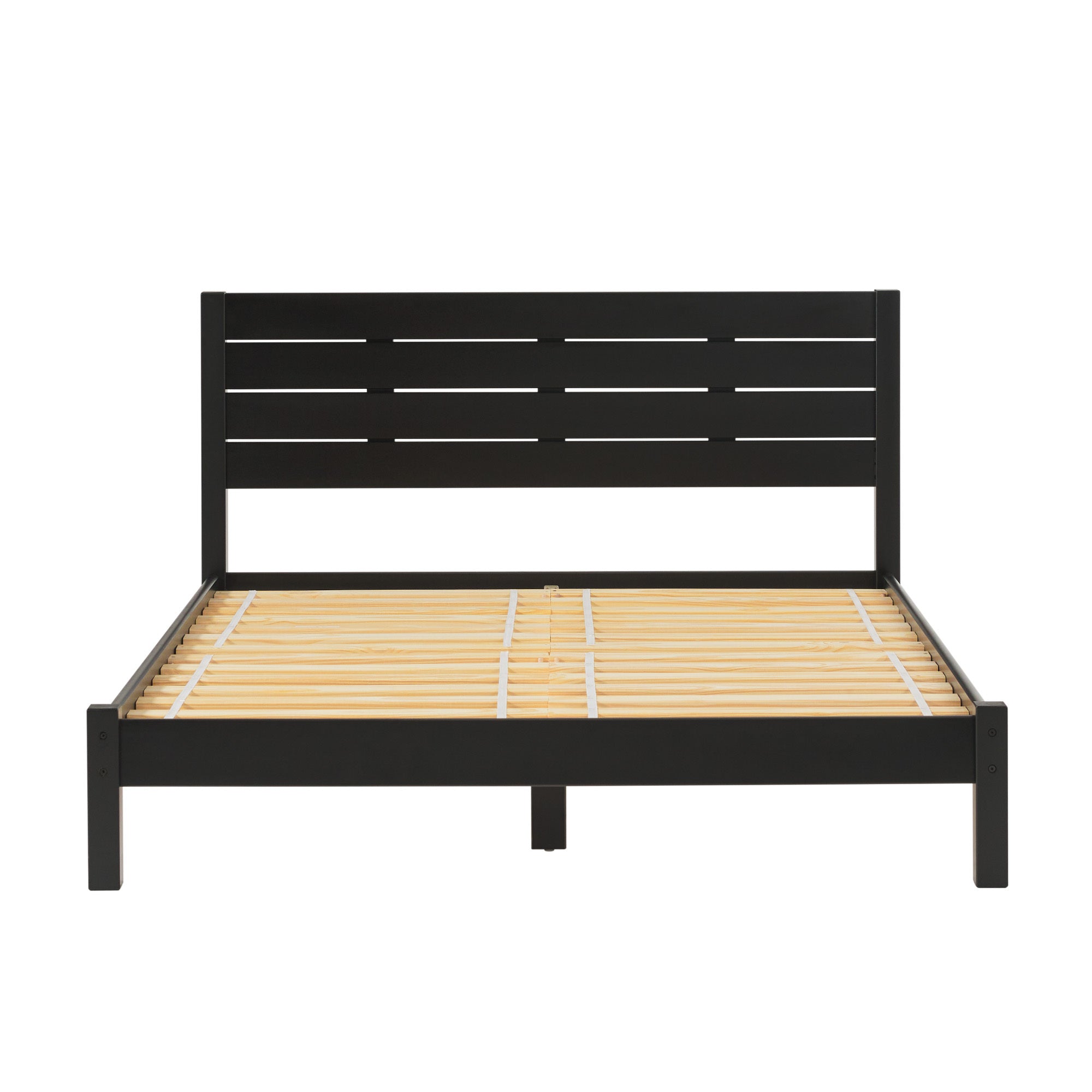 Black Minimalist Boho Queen Bed Frame