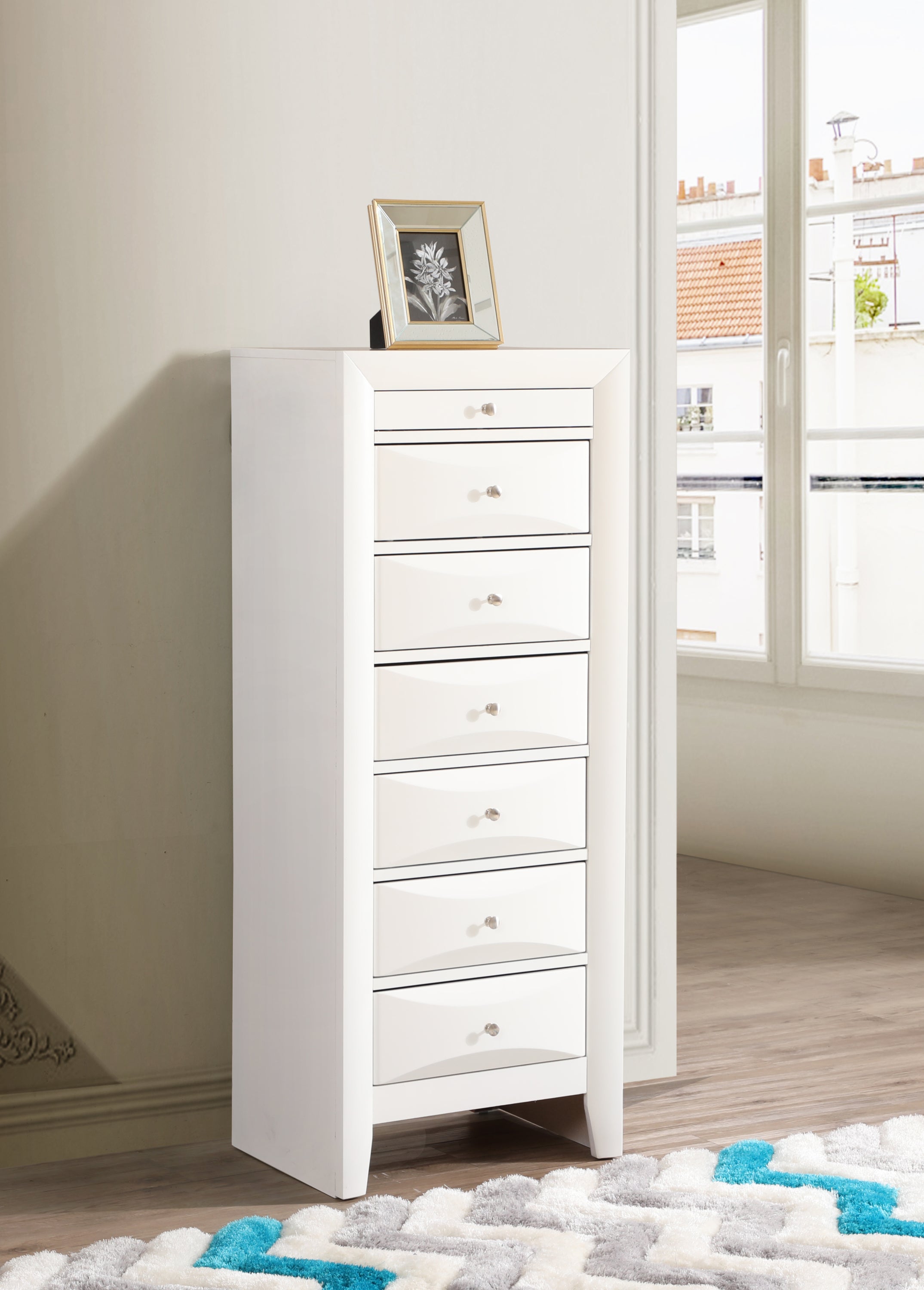 Marilla G1570-LC White 7-Drawer Lingerie Chest