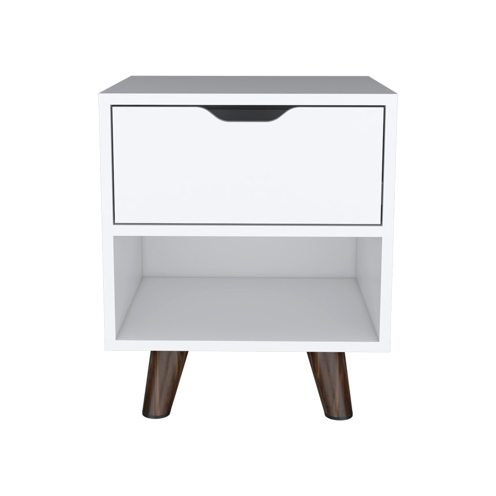 Carleen White Bedroom Nightstand - Modern Storage Furniture