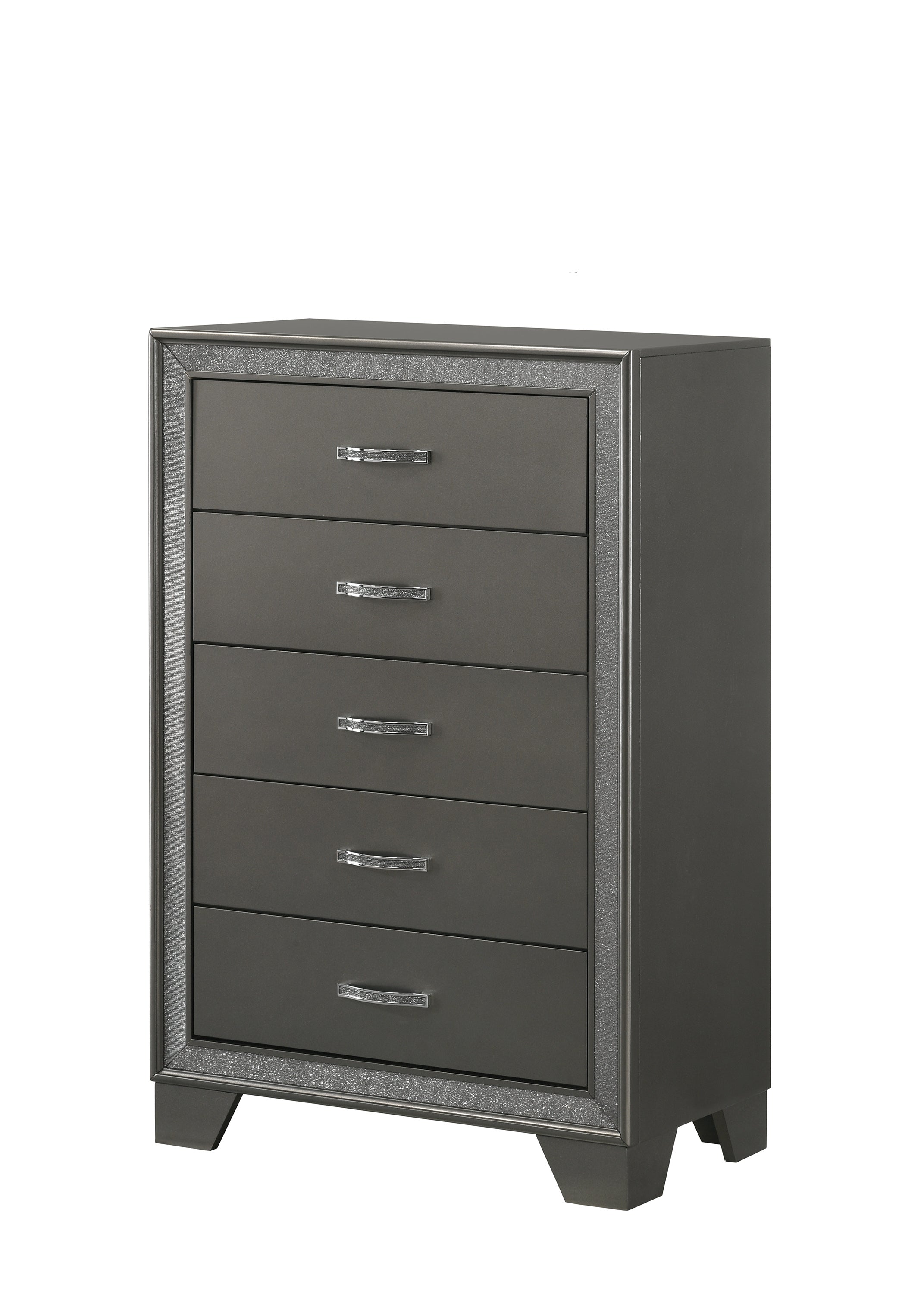 Contemporary 5-Drawer Chest | Sparkling Bedside Storage