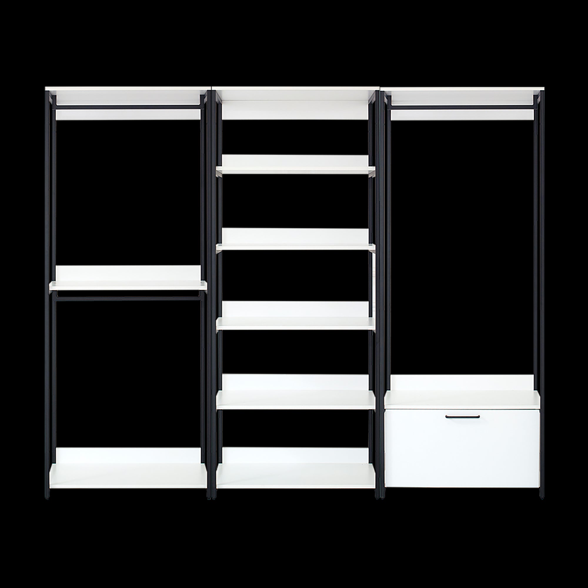 Fiona Freestanding Walk-In Wood Closet System, Metal, White