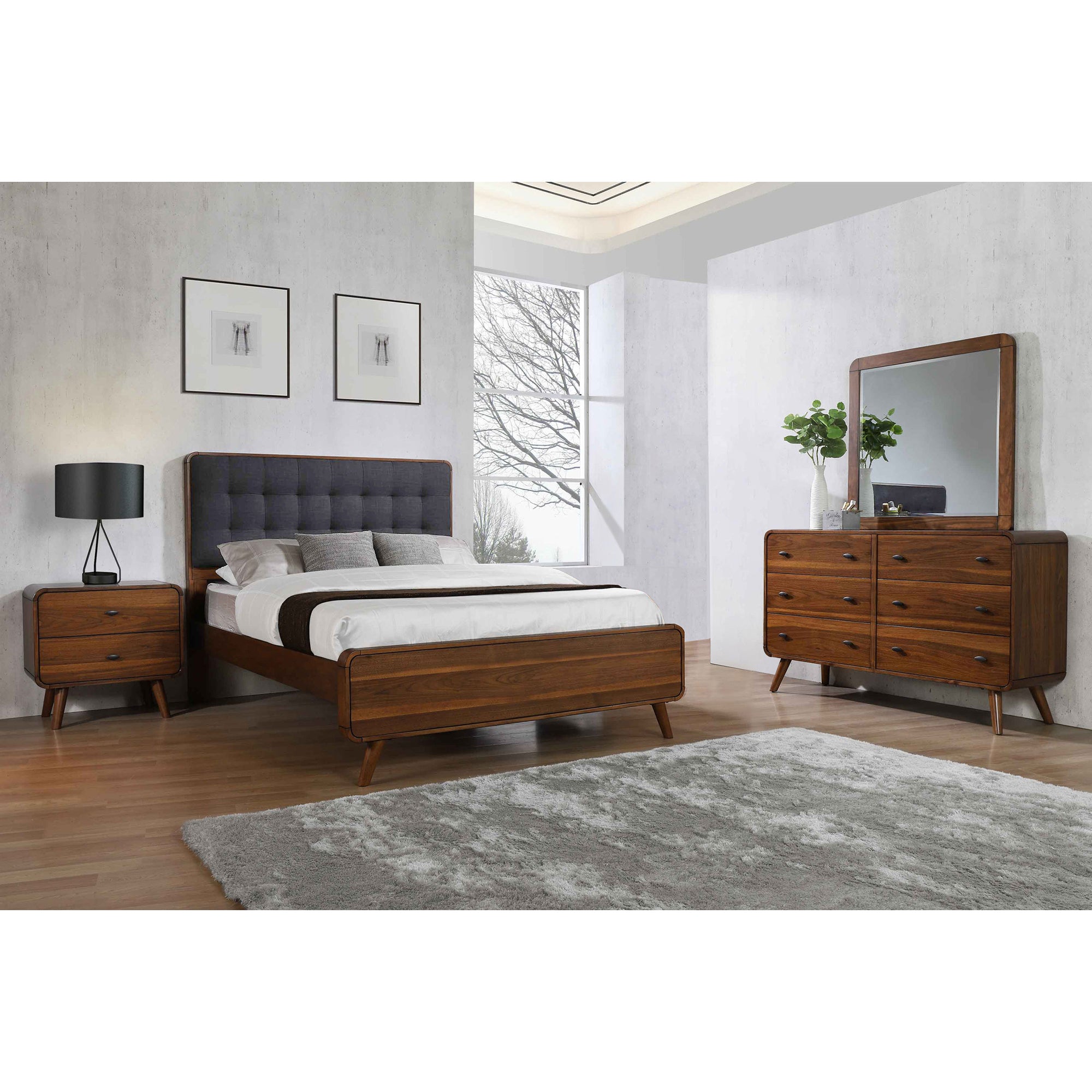 Roxbury Dark Walnut 4-Piece Queen Bedroom Set