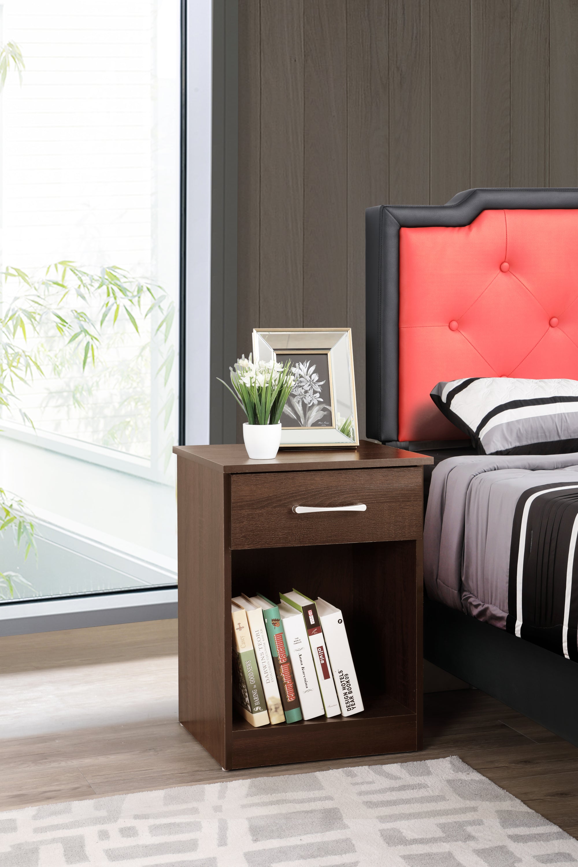 Sleek Wenge Nightstand - Modern Bedroom Furniture & Storage
