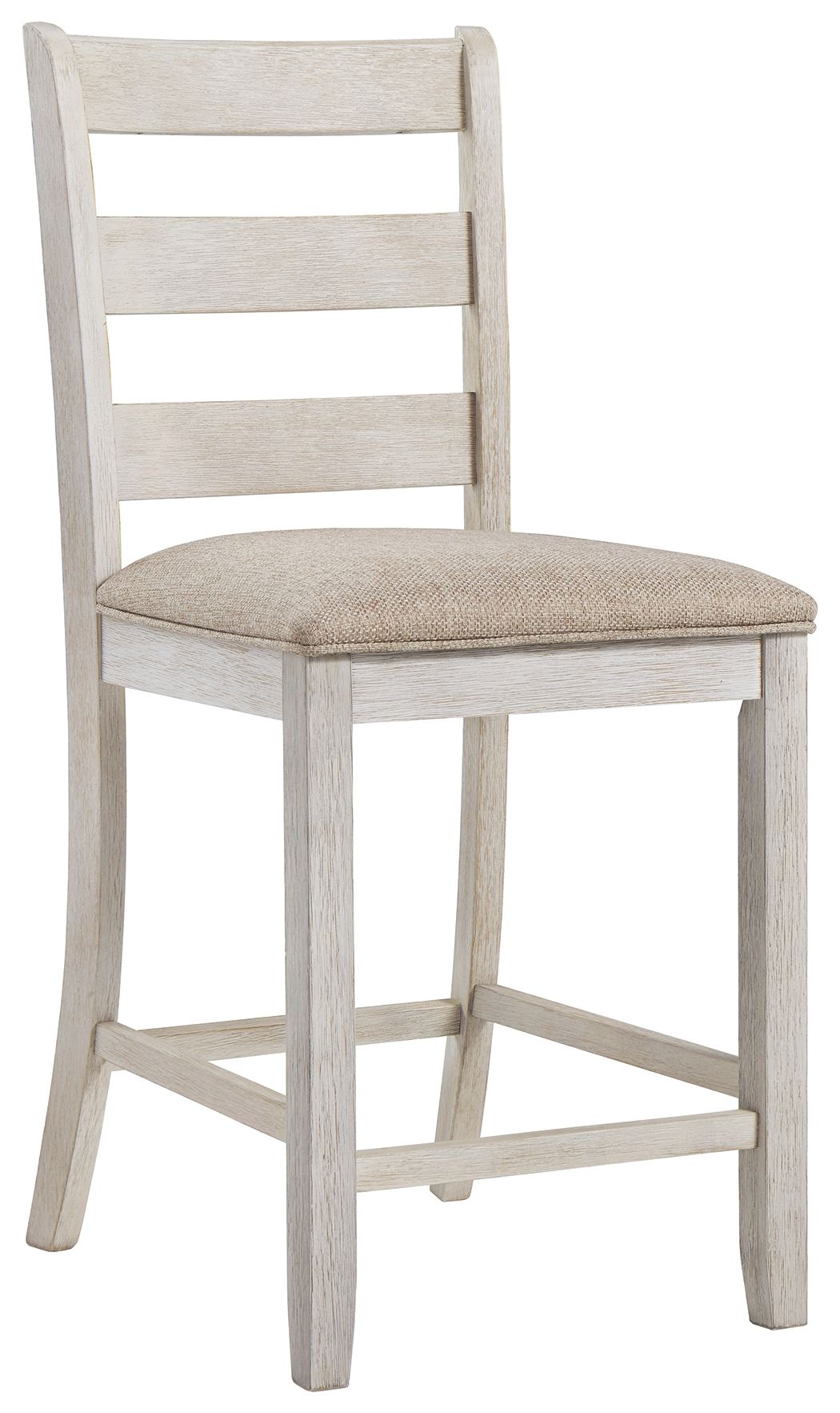 Skempton White Upholstered Barstool (Set of 2) - Padded, Backrest