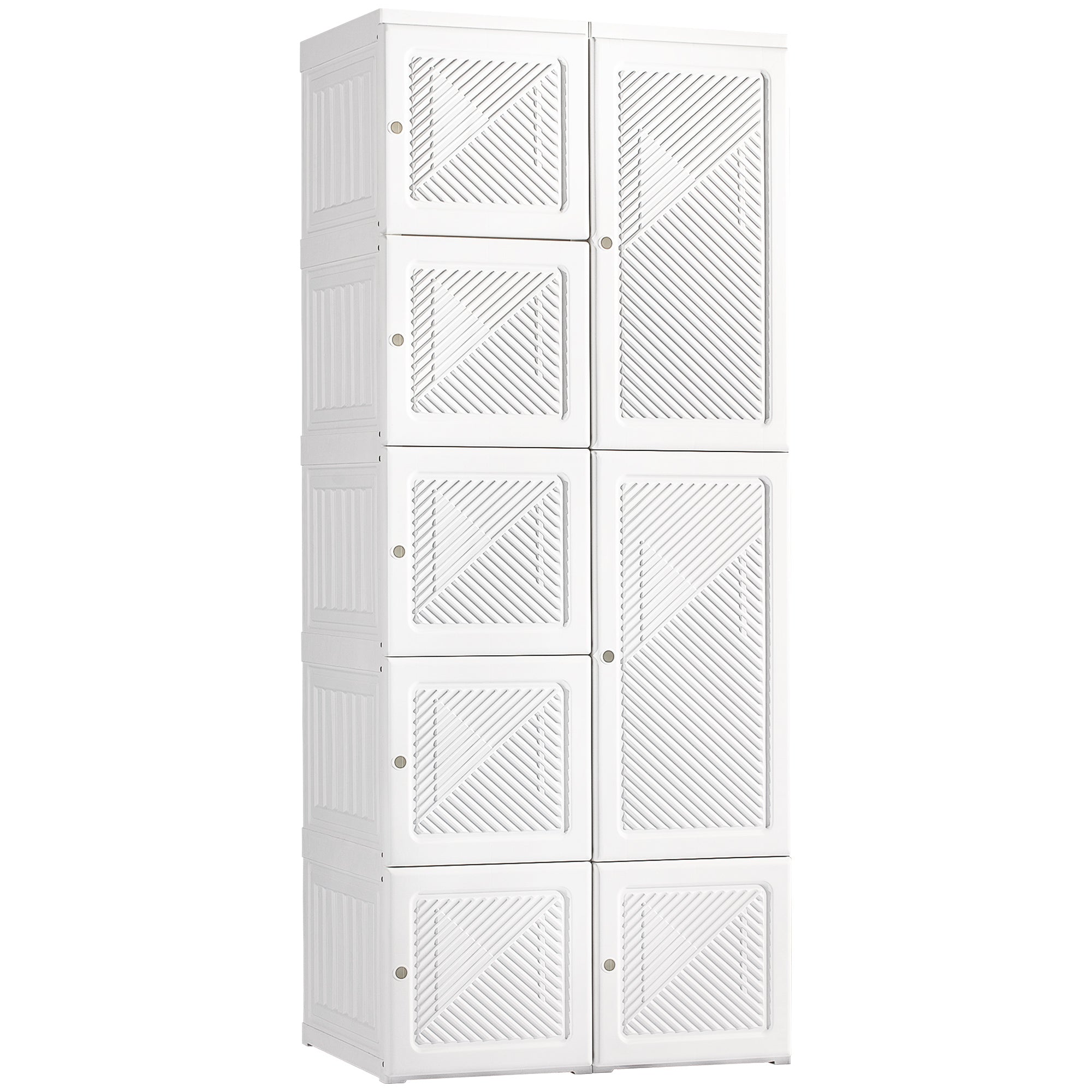 HOMCOM Portable Folding Wardrobe Closet: 8-Cube Storage White