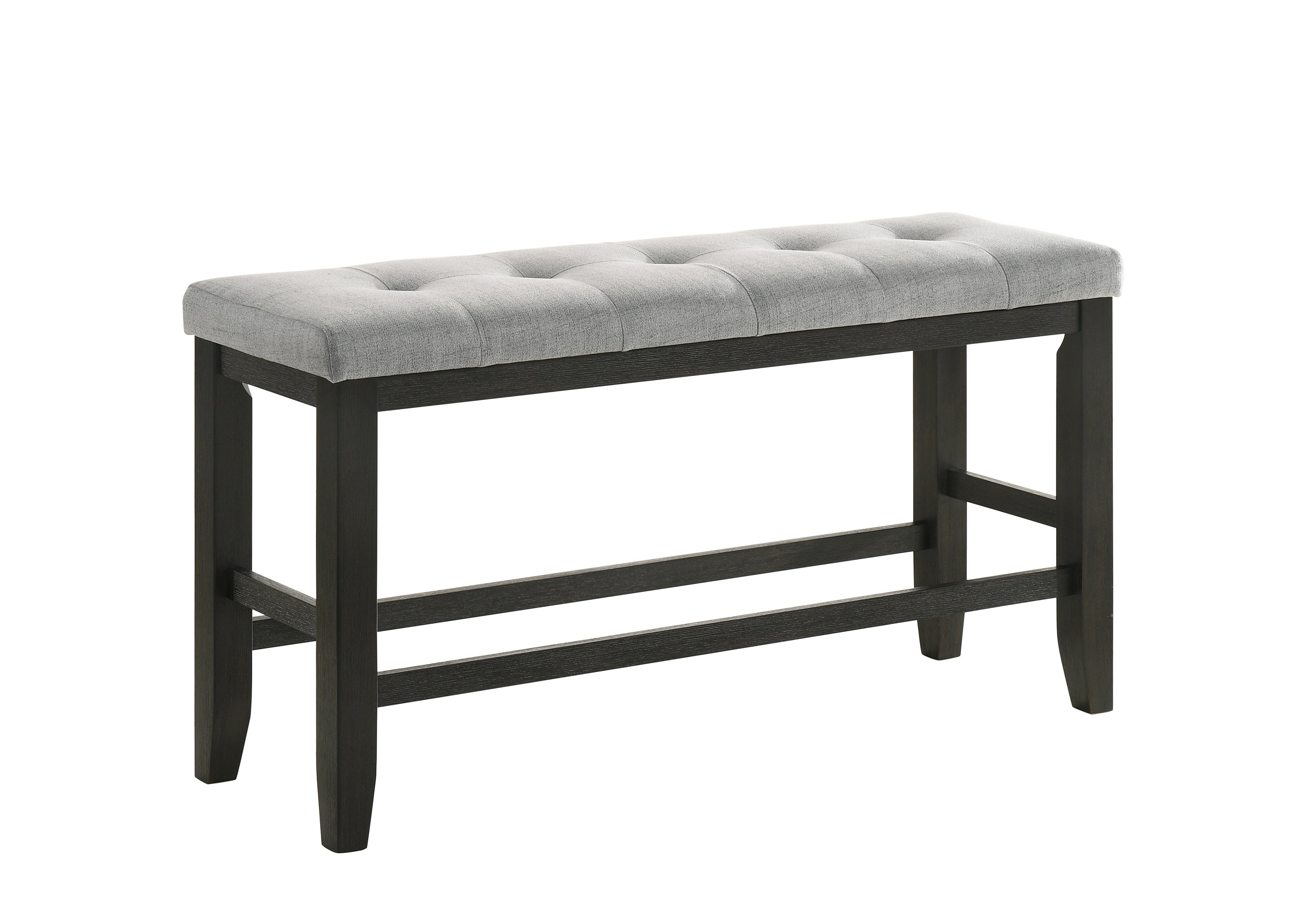 Modern Tufted Counter Height Bench with Tapered Wood Legs