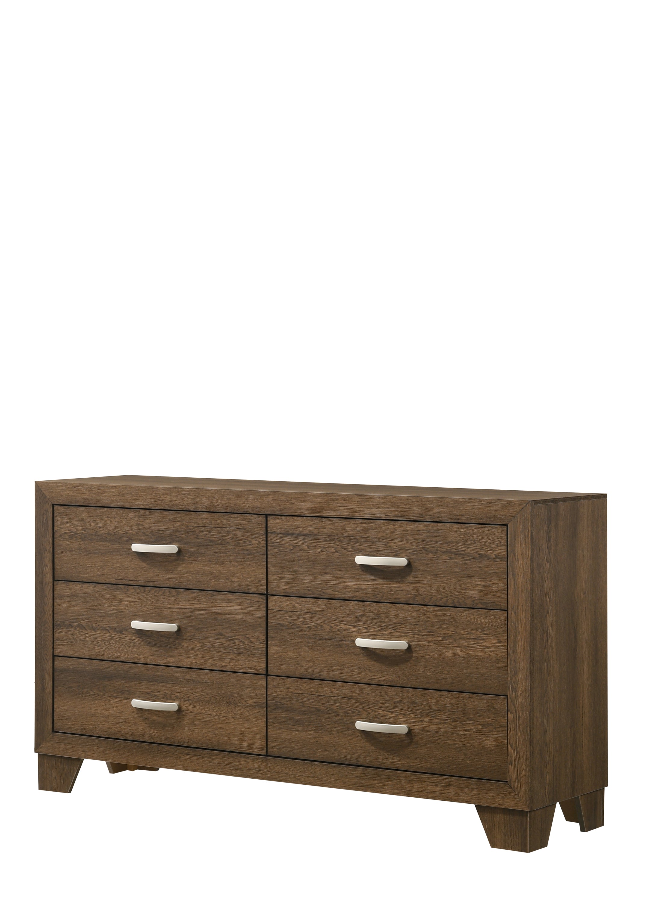 Miquell Oak Finish Dresser | Stylish 6-Drawer Storage Chest