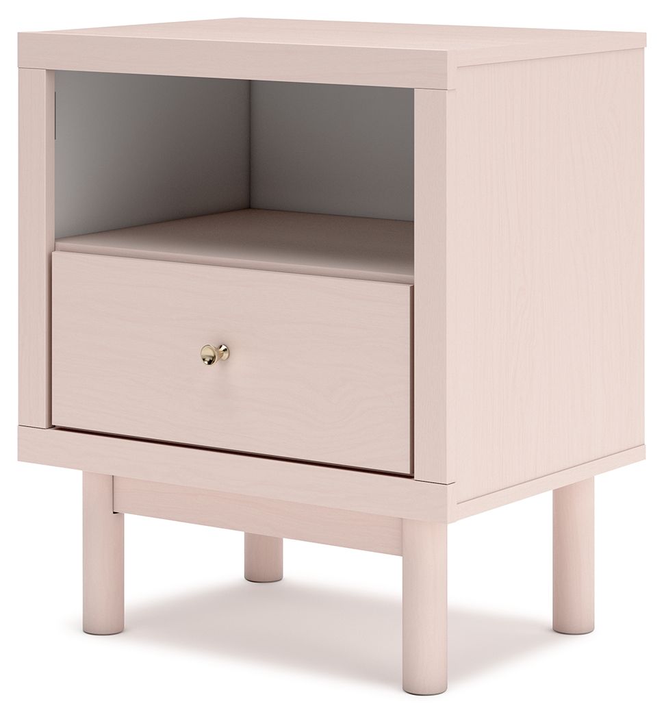 Wistenpine - Blush Pink - One Drawer Night Stand