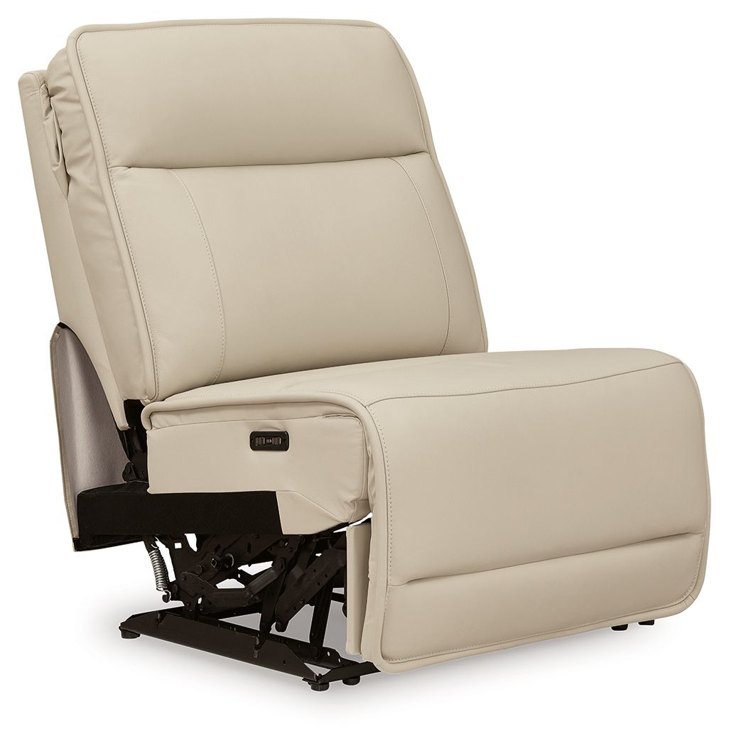 Double Deal - Power Armless Recliner With Adj Headrest - Almond