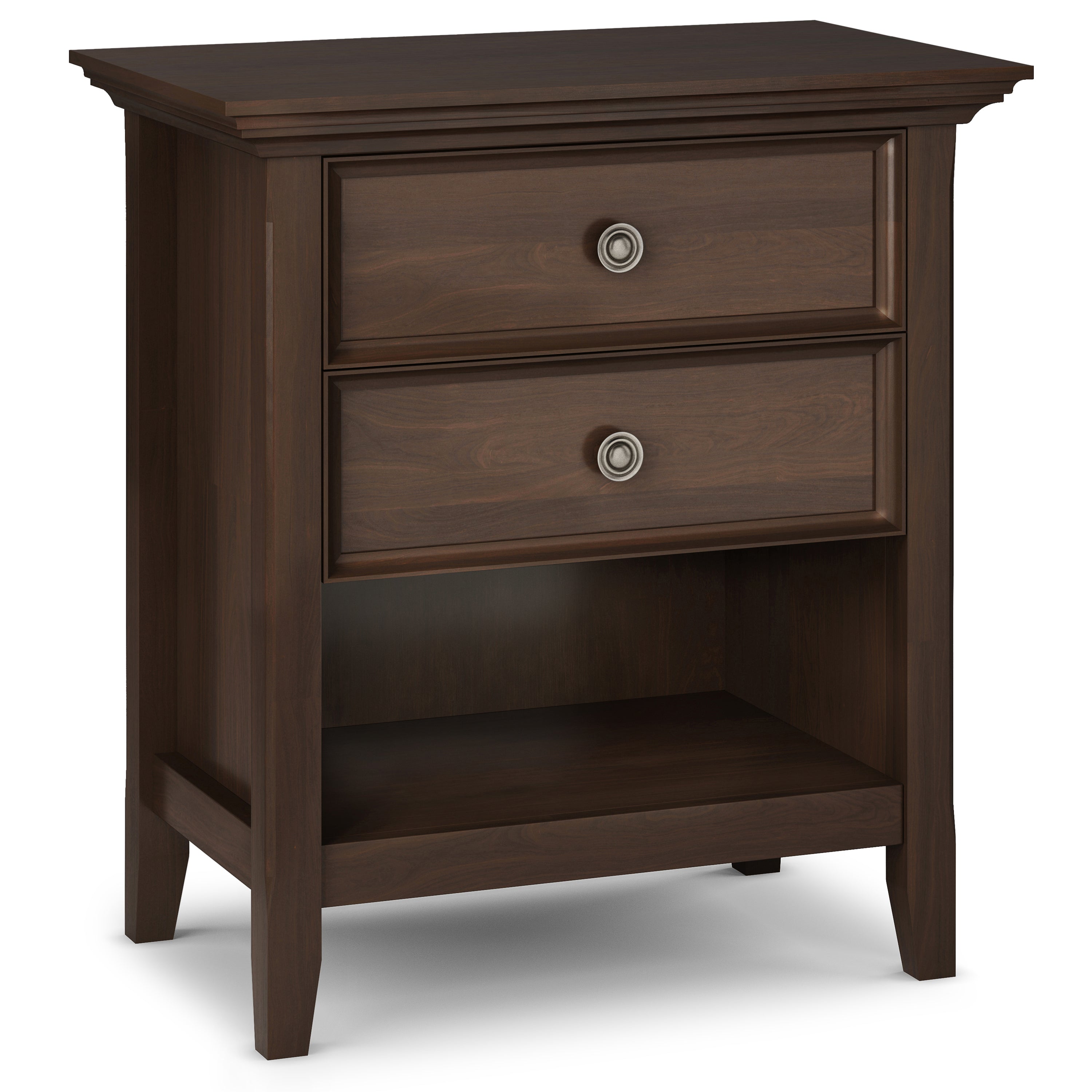 Amherst Natural Aged Brown Bedside Table - Stylish & Durable