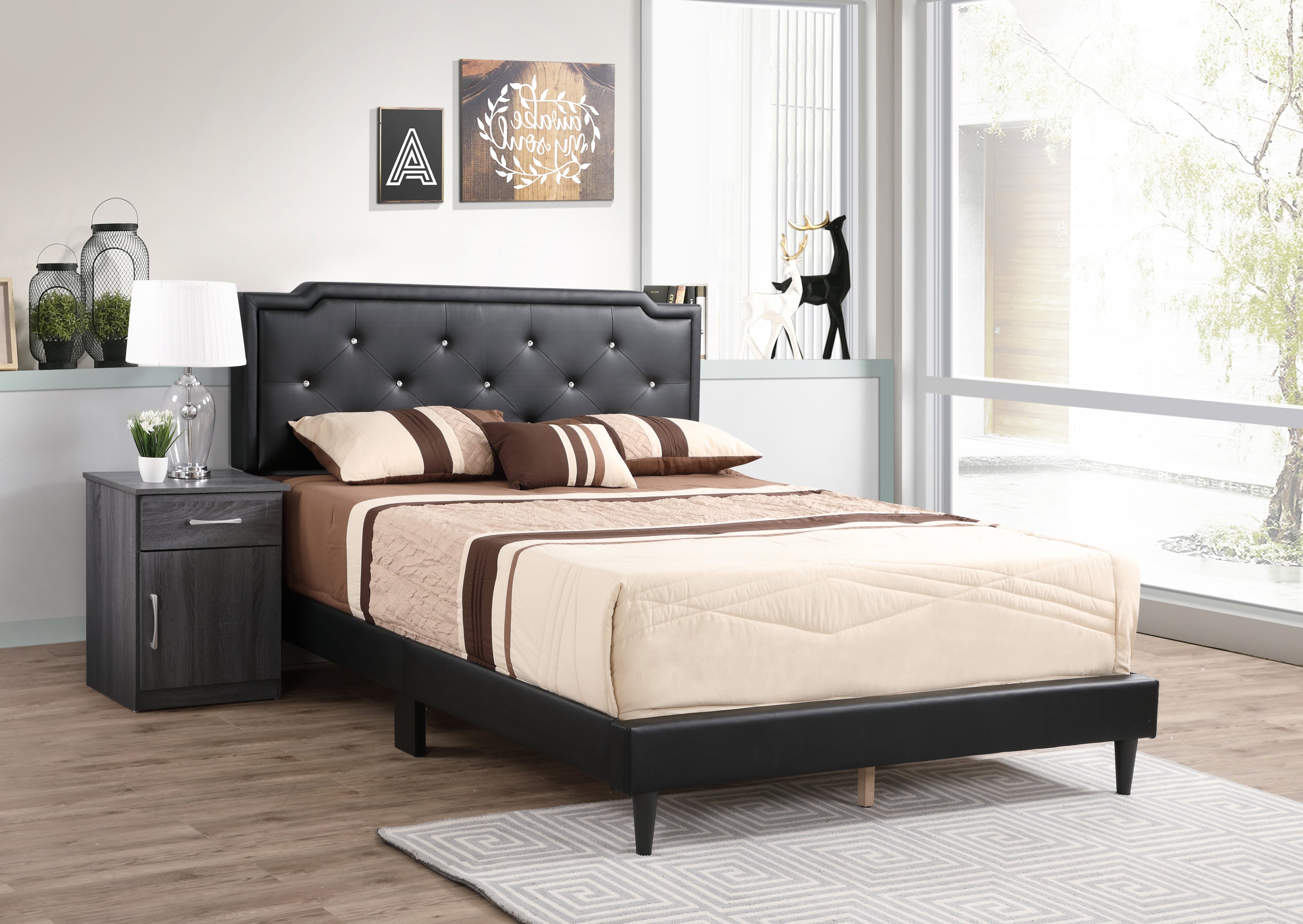 Modern Black Full Bed: Sleek & Functional Design for Any Room