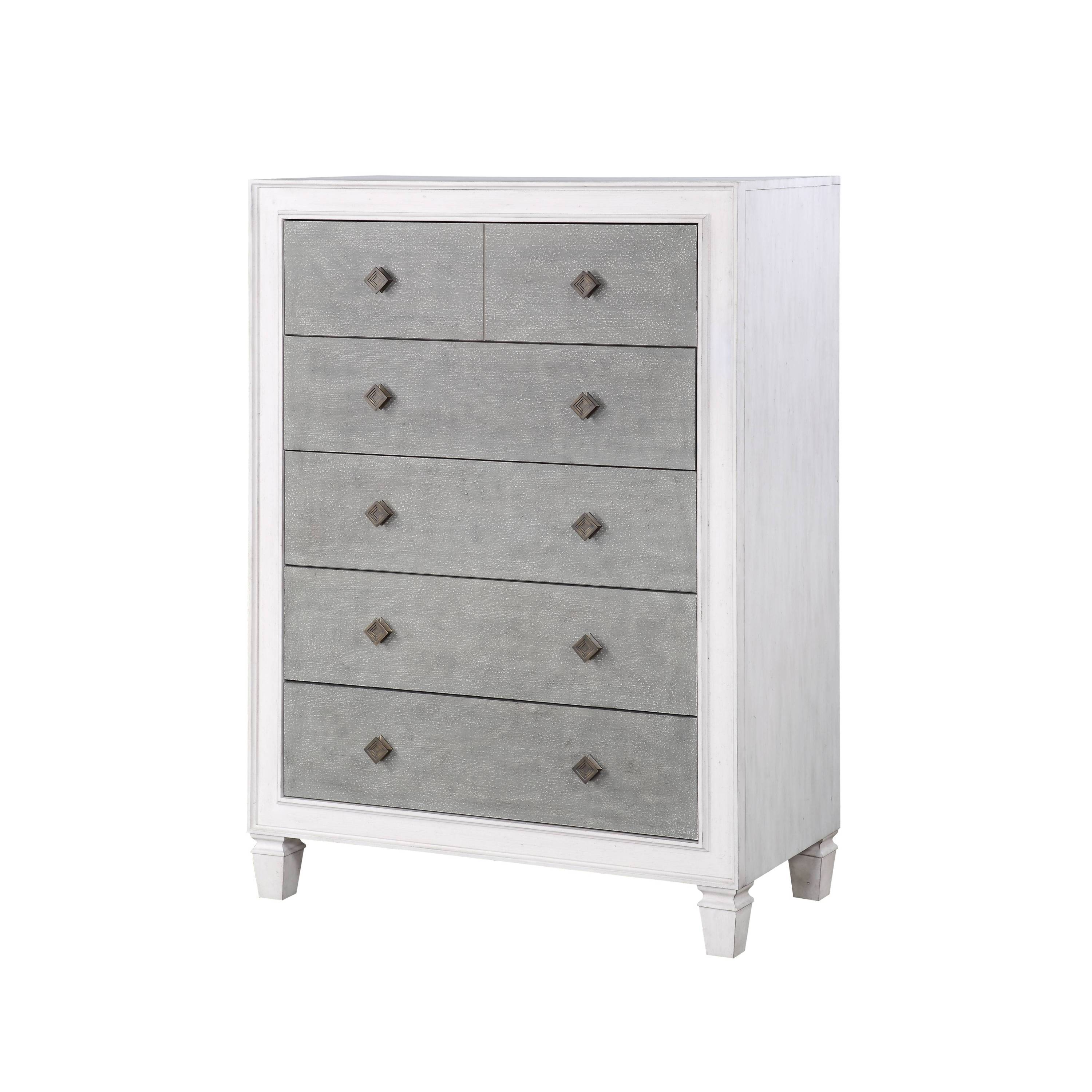 Katia Rustic Gray Weathered White Chest - Bedroom Storage