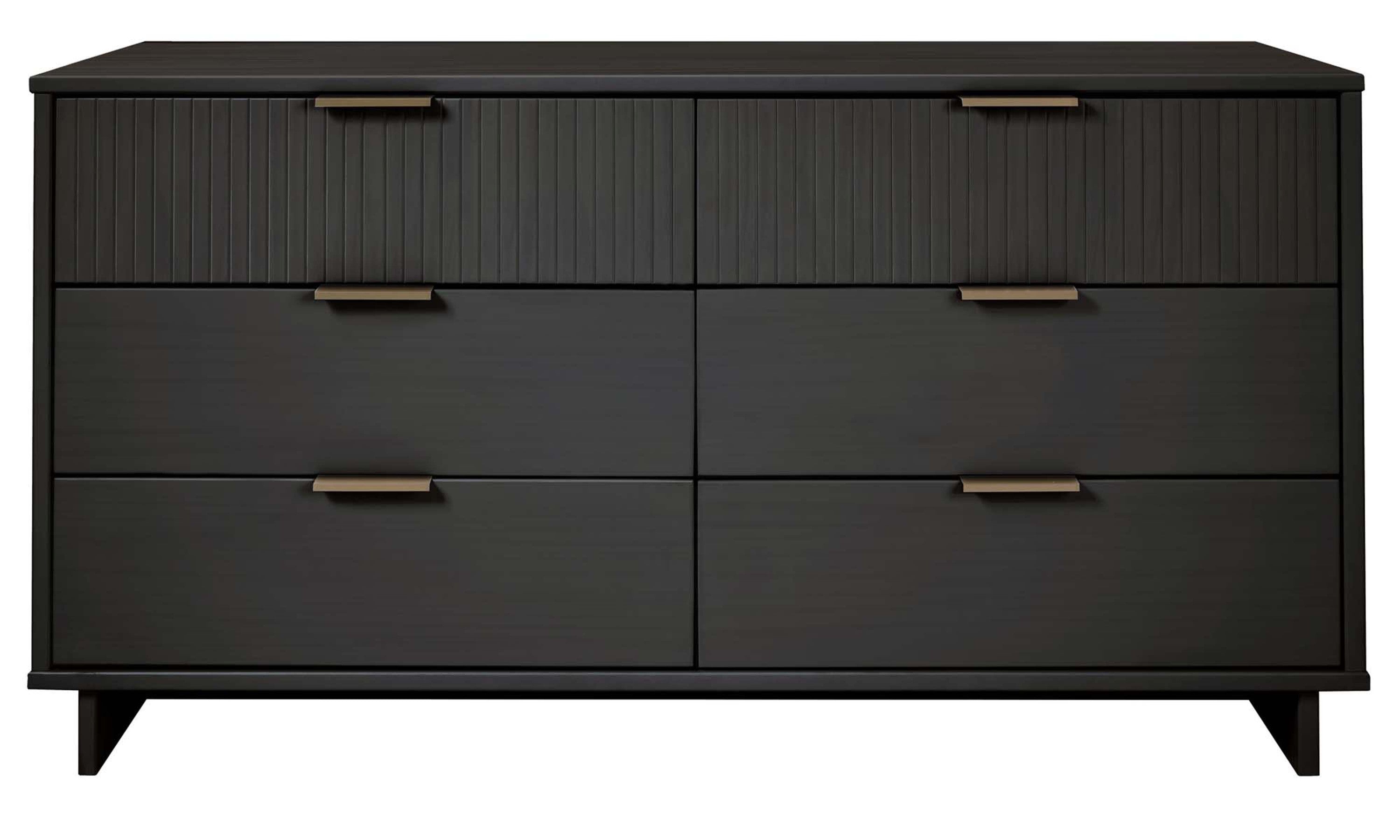 Granville 55" 6-Drawer Charcoal Gray Dresser