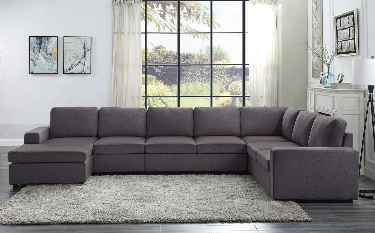 Dark Gray Modular Sectional Sofa Reversible Chaise