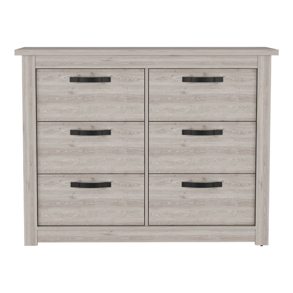 Light Gray Toret 6-Drawer Double Dresser Bedroom