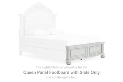 Montelaine - Antique White - Queen Panel Footboard With Slats