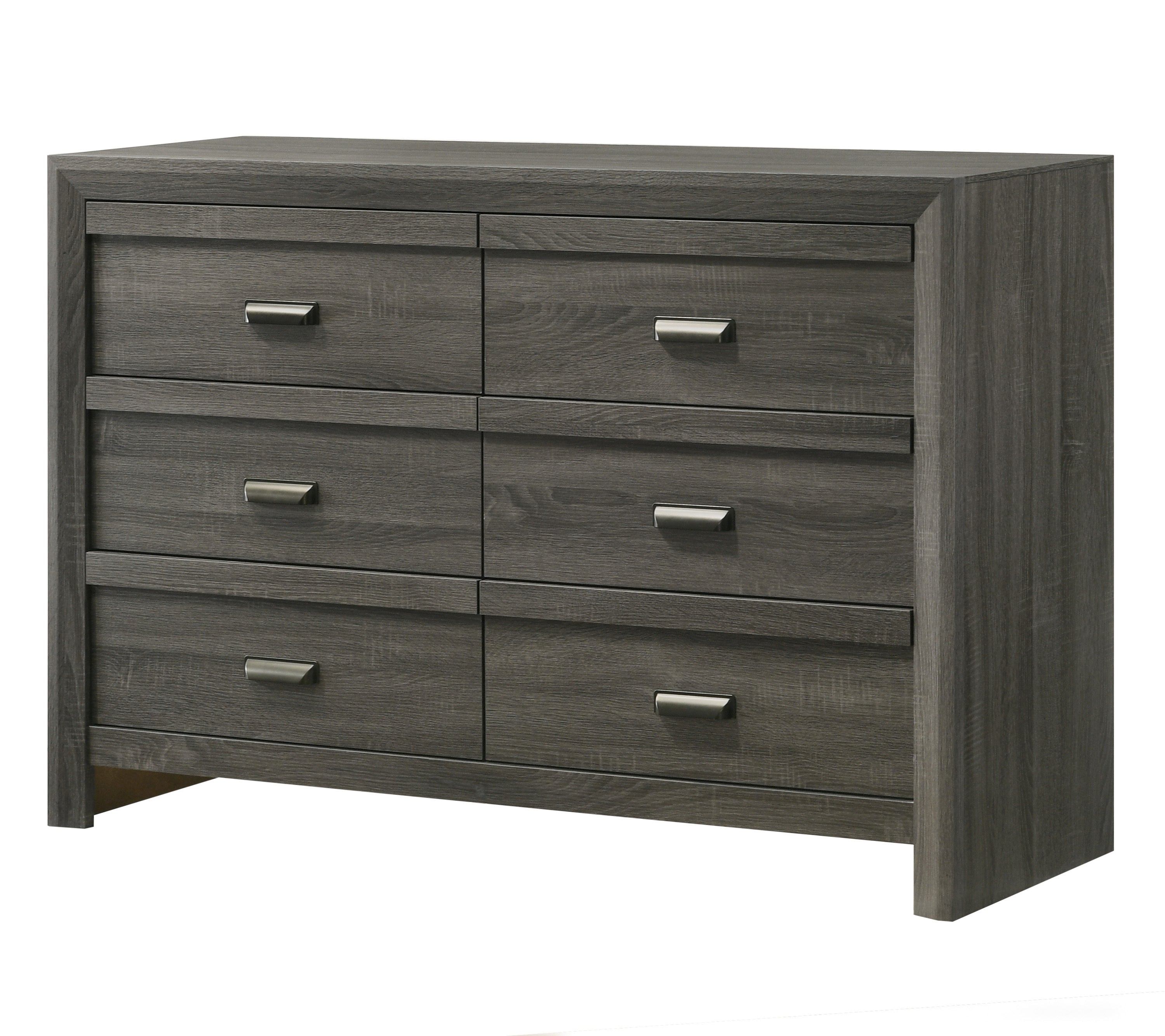 Rustic Gray 6-Drawer Dresser: Contemporary Bedroom Storage