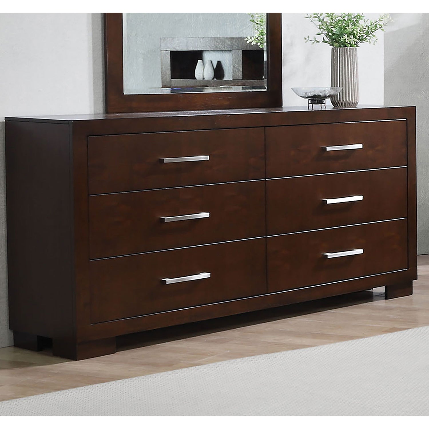 Polk Cappuccino 6-Drawer Dresser: Bedroom Storage