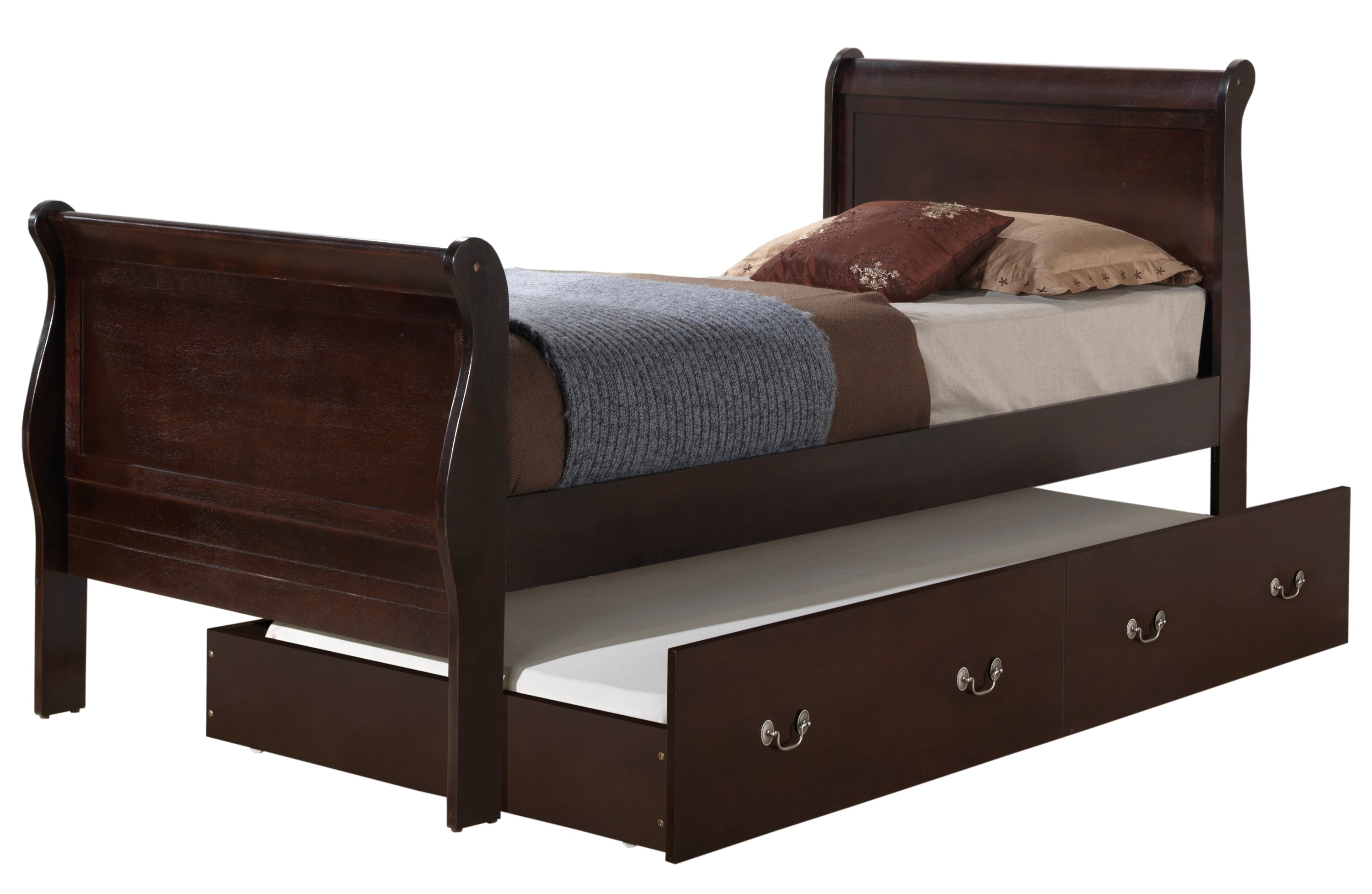 Cappuccino Twin Bed with Storage: Space-Saving & Stylish Design