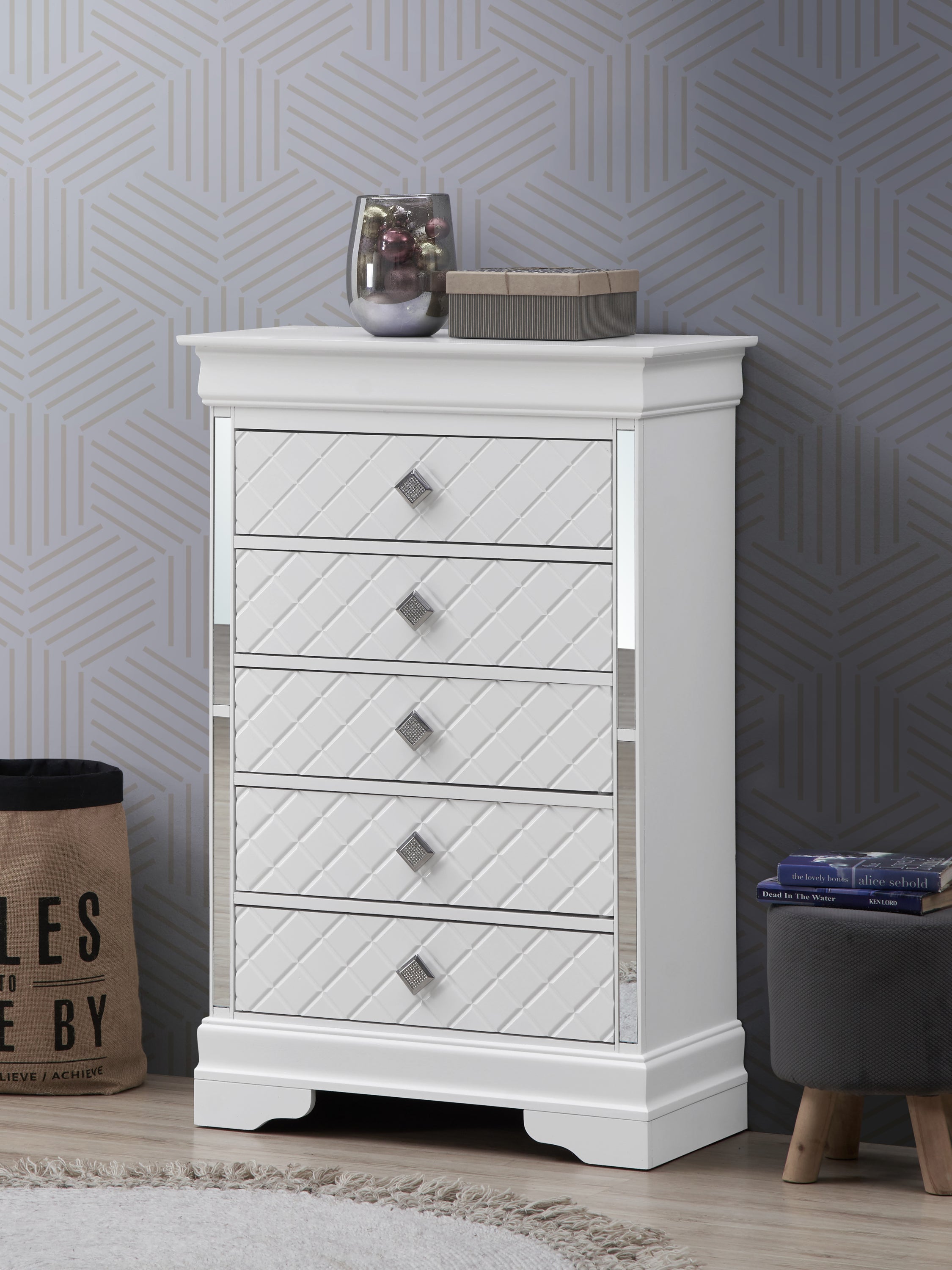 Verona G6790-CH Silver Champagne Chest - Bedroom Furniture