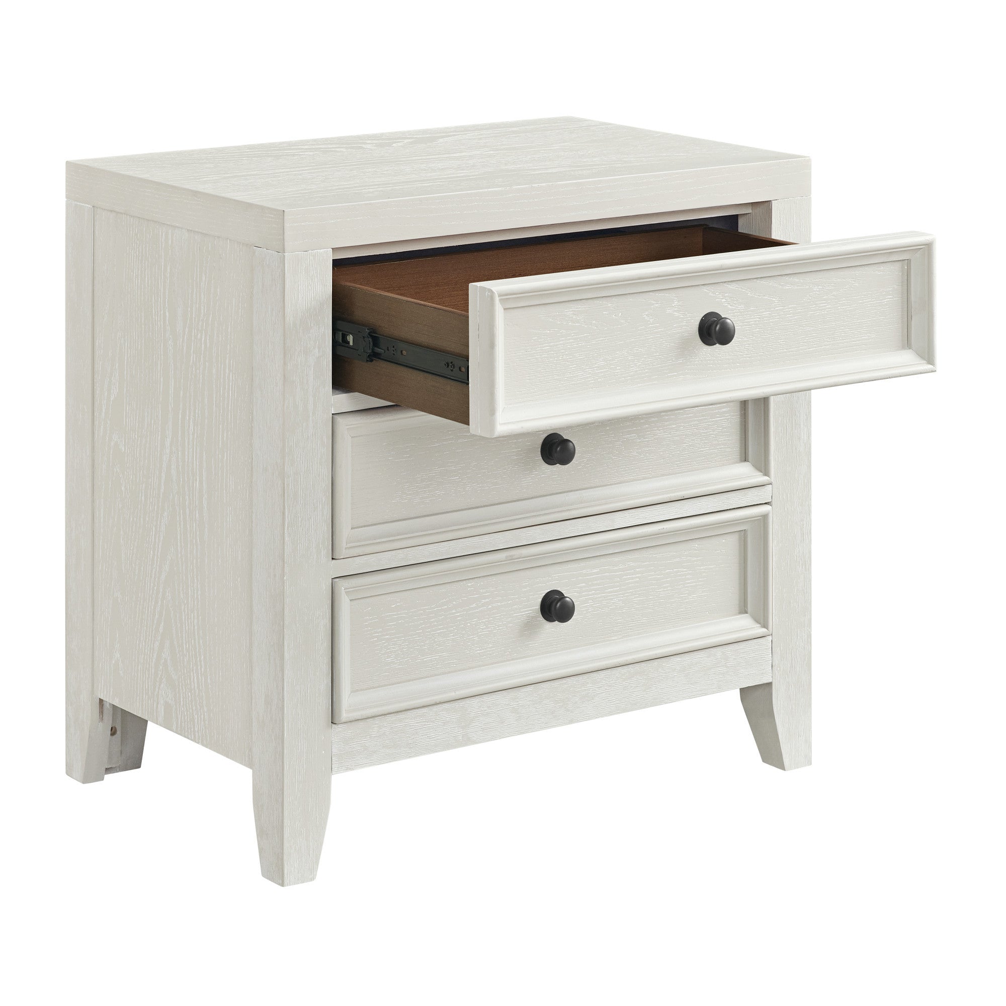 White 3-Drawer Nightstand - Modern Bedroom Furniture