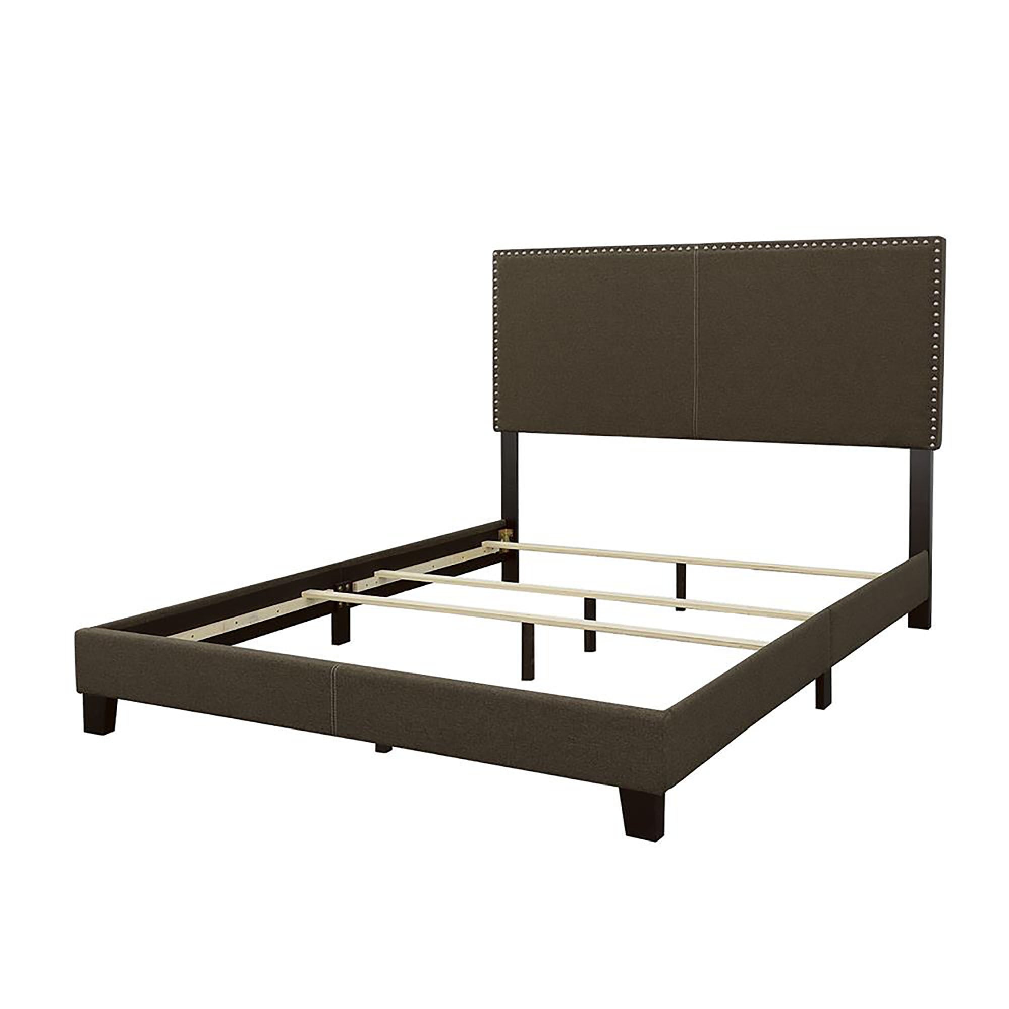 Charcoal Twin Bed with Nailhead Trim | Modern Style Bedroom