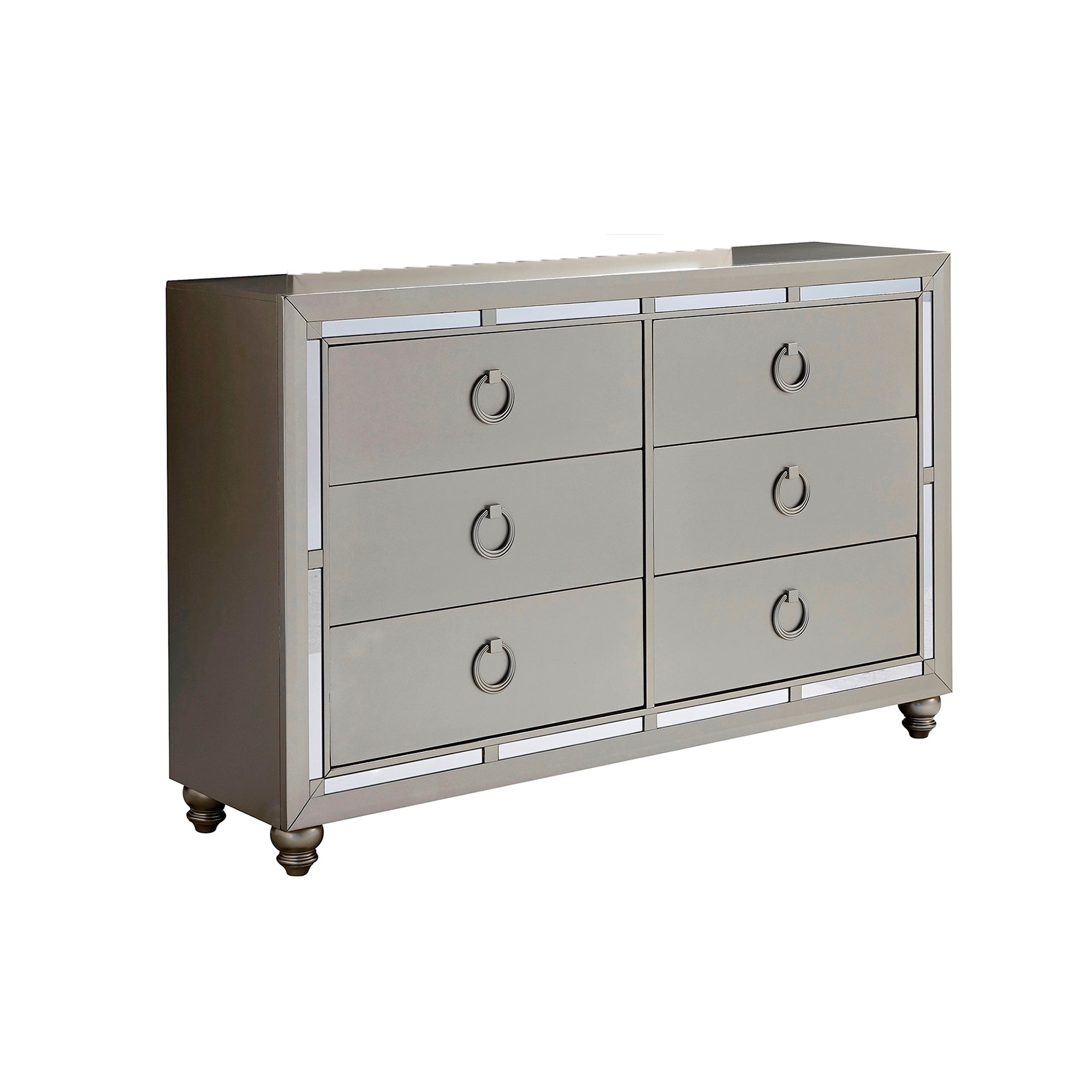 CHLOE Luxury Gemstone Silver Mirrored Dresser
