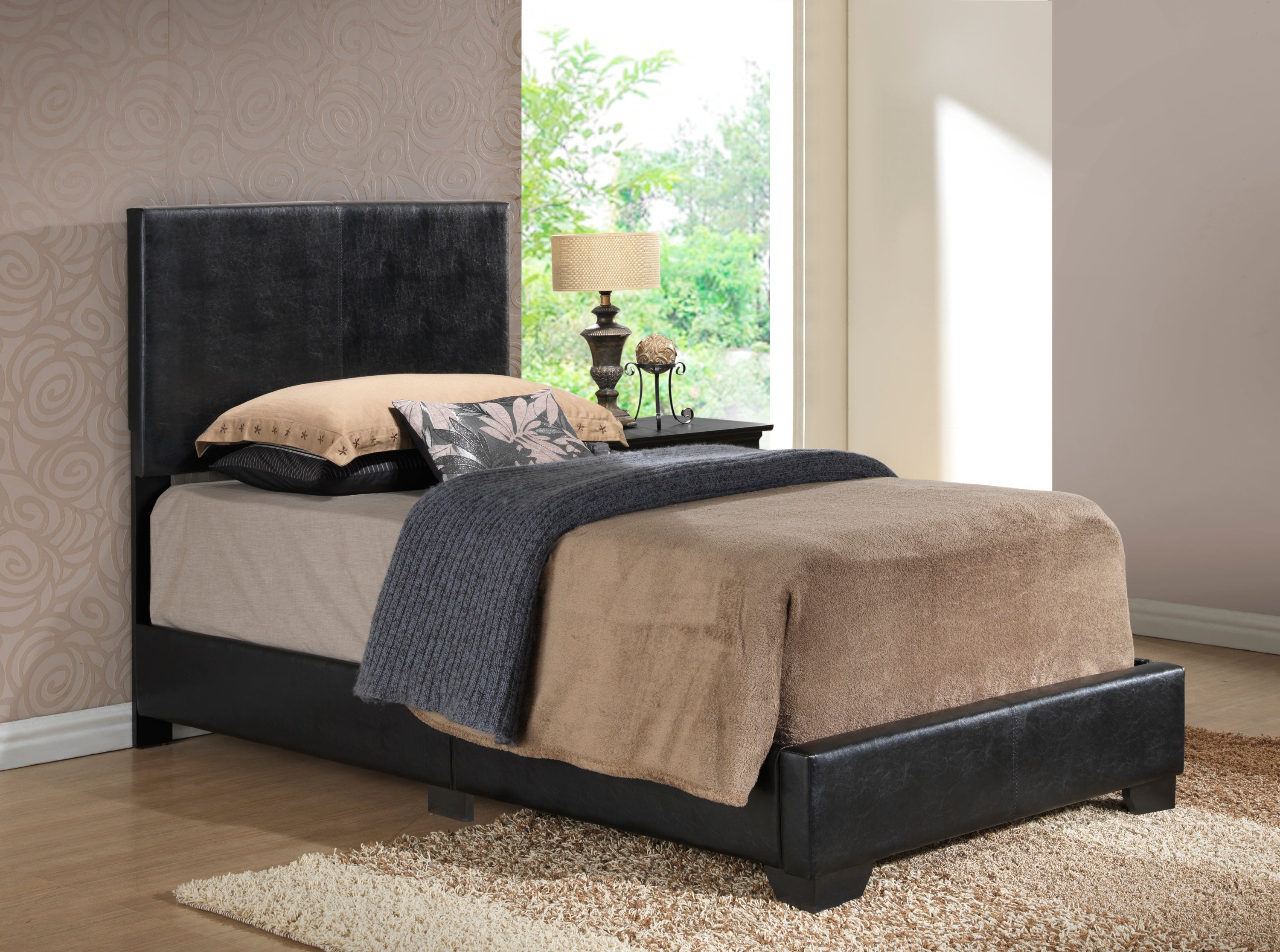 Stylish Black Twin Bed: Modern & Elegant Bedroom Furniture