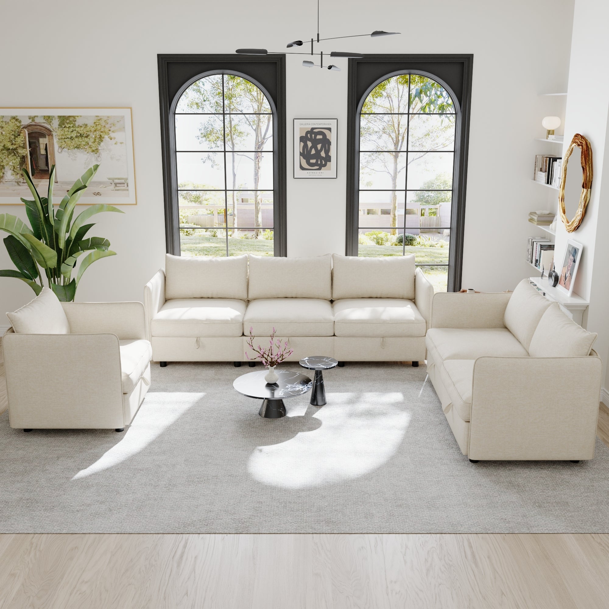 Modular Sectional Sofa | Convertible Storage Couch Set