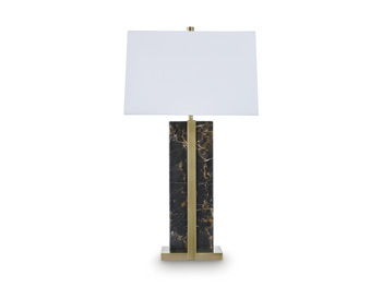 Neonish - Marble Table Lamp - Black / Gold Finish
