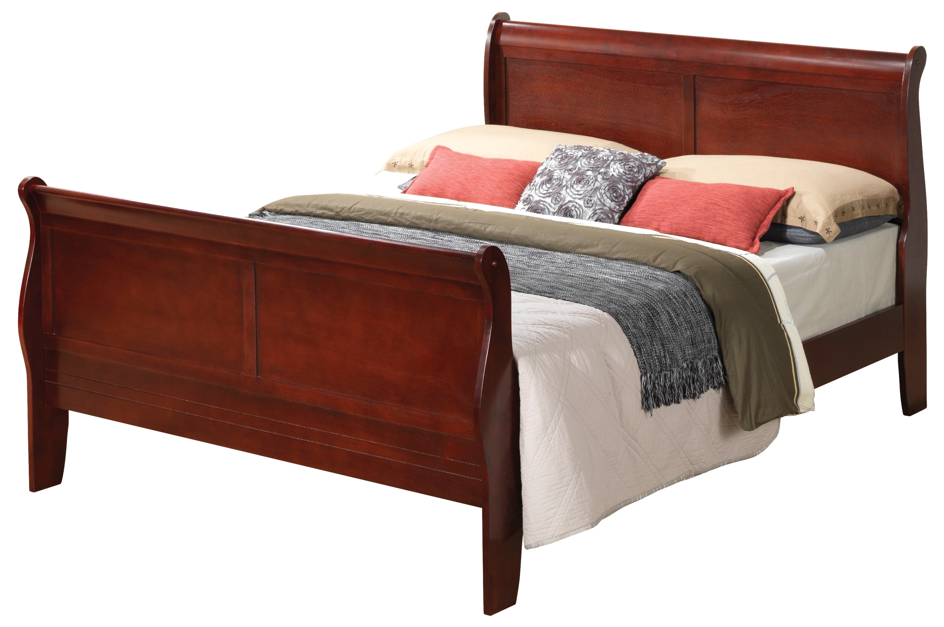 Elegant Cherry Queen Bed Frame | Solid Wood Design