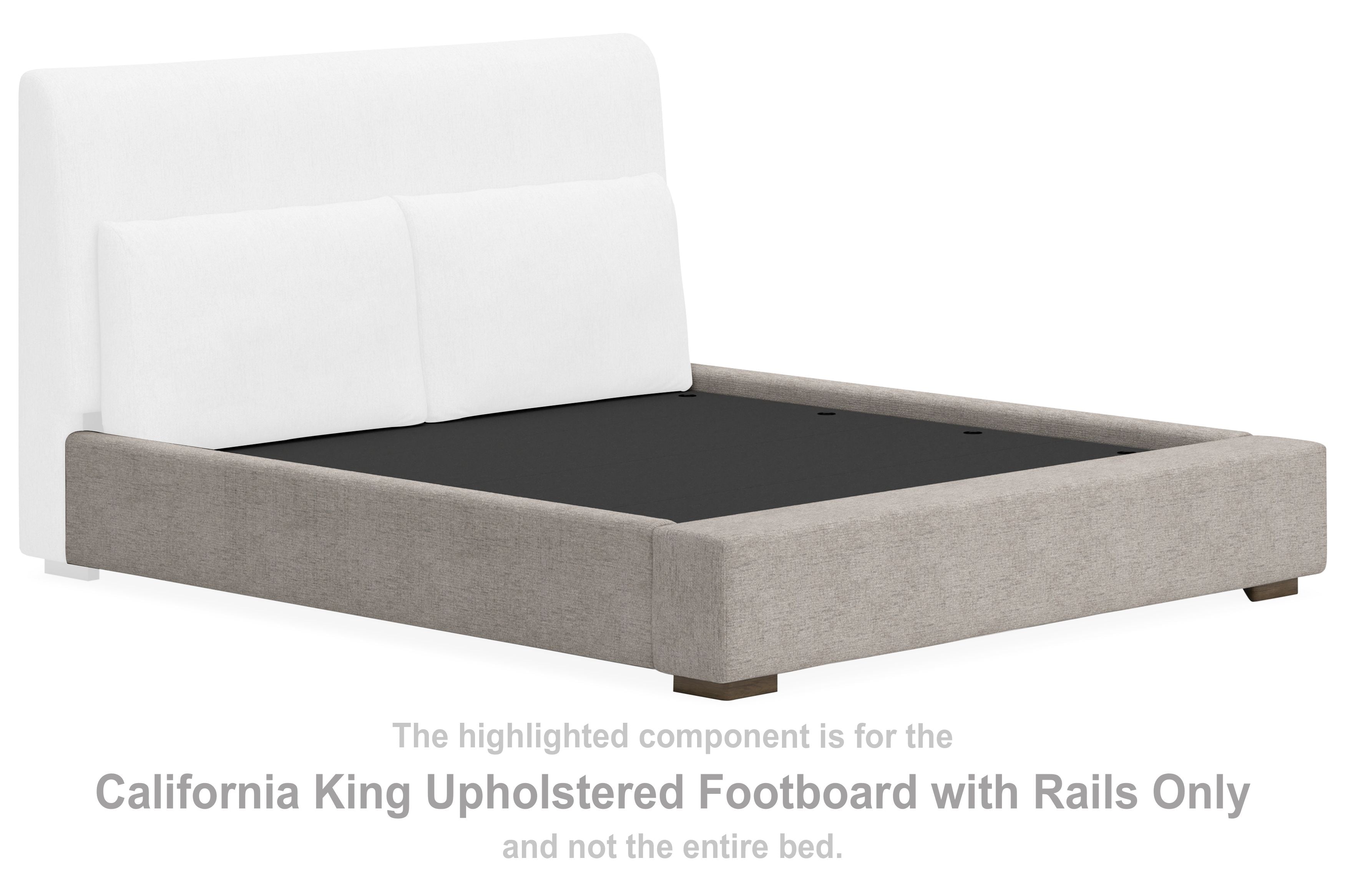 Cabalynn - California King Upholstered Footboard W/Rails - Oatmeal
