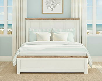 Savonport - King Panel Headboard - White / Brown