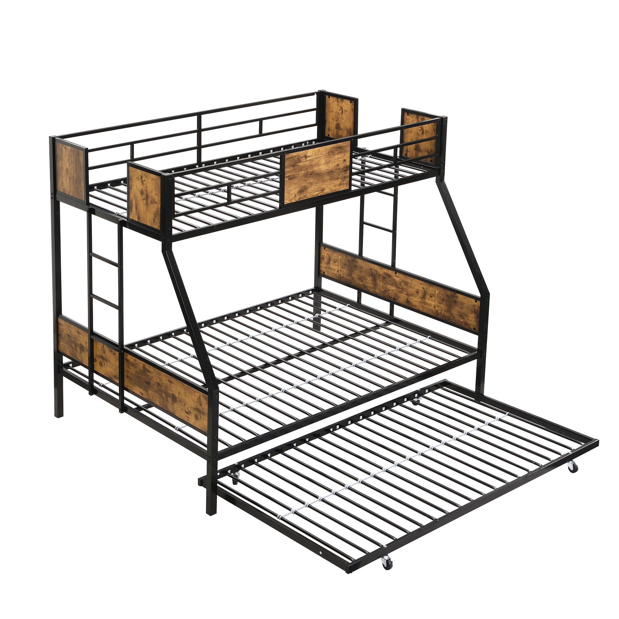 Modern Twin Over Full Bunk Bed w/ Trundle