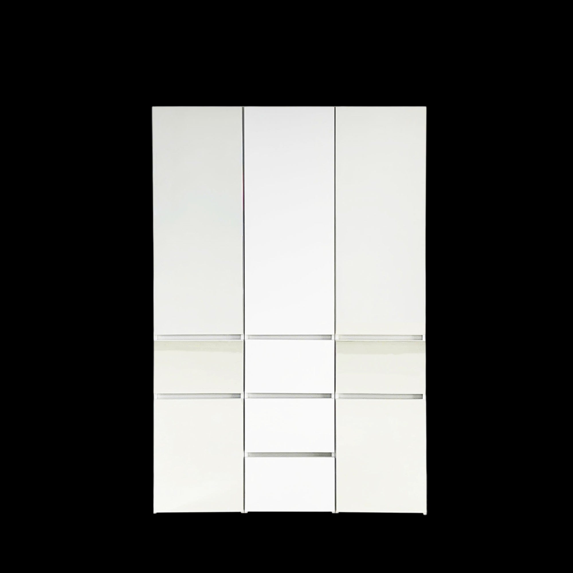 Elise White Modular Wood Closet System + Mirror Storage