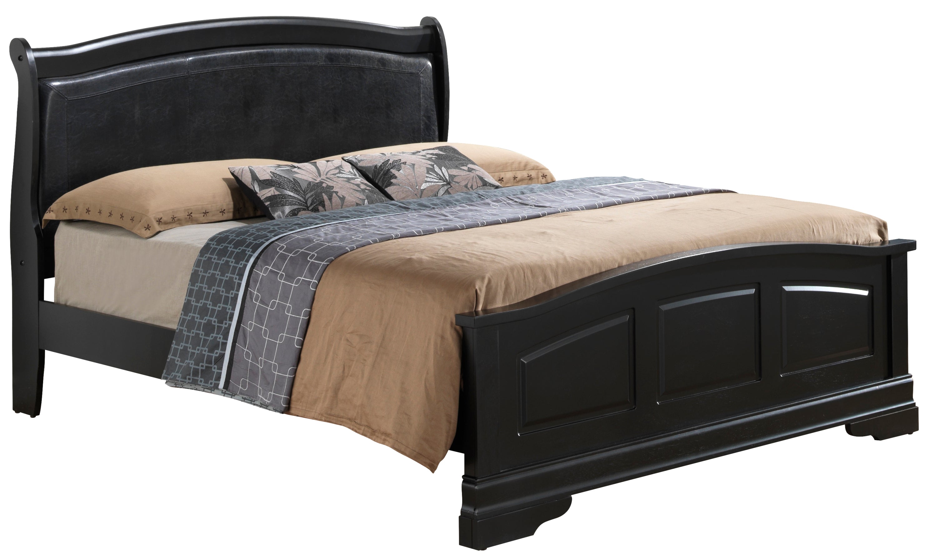 Elegant Traditional Black Full Bed Frame