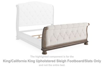 Ardenfield - King/California King Upholstered Sleigh Footboard/Slats - Light Brown