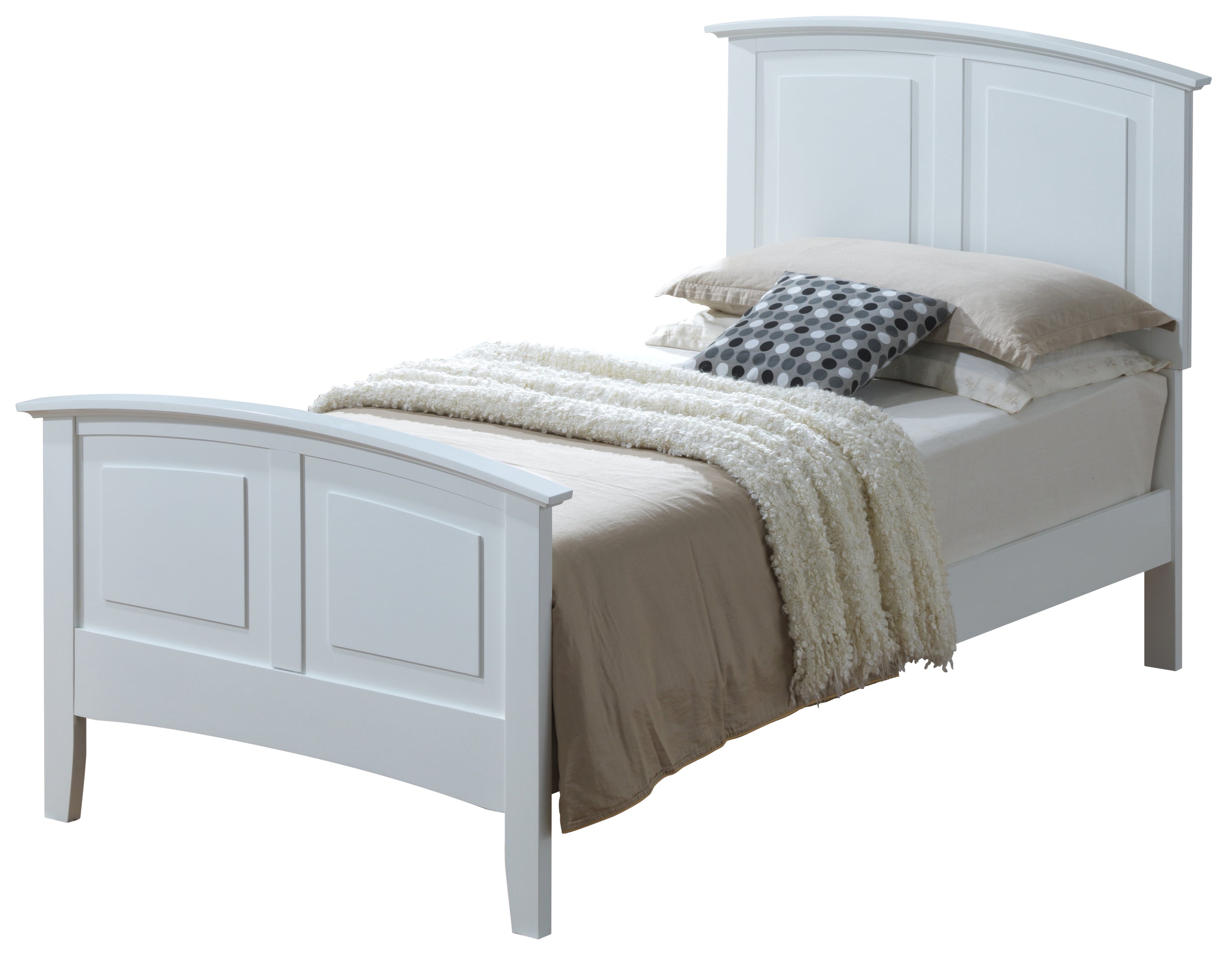 Versatile White Twin Bed for Casual Spaces: Stylish & Durable, Easy Setup