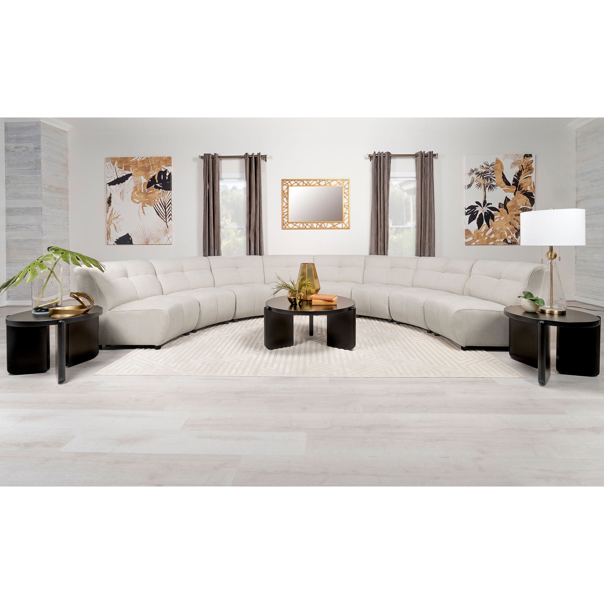 Sycamore Ivory 8-Pc Upholstered Sectional Sofa